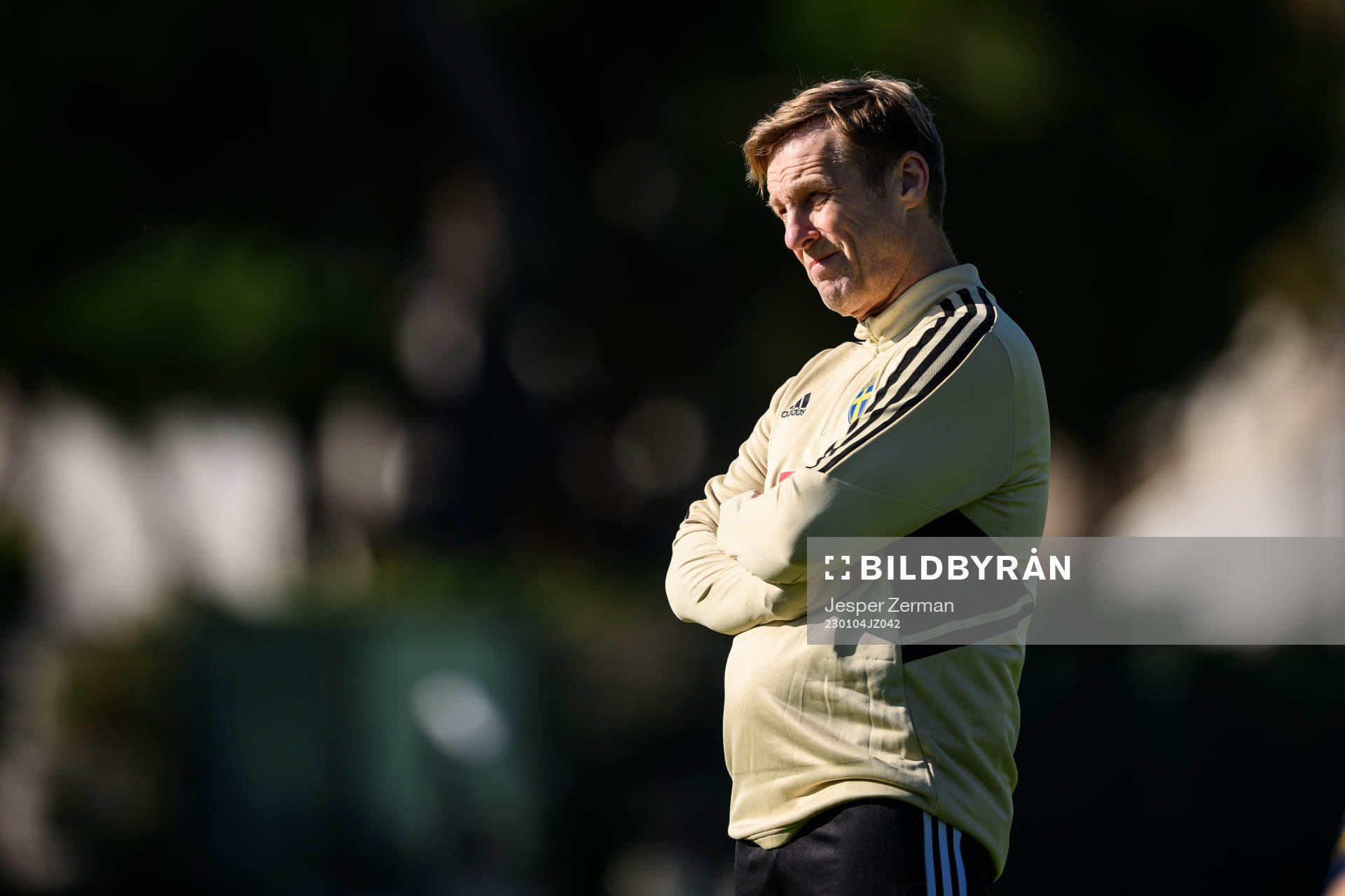 performance manager Paul Balsom of the Swedish men's football national team at a training session during the national team on January 4, 2023 in Almacil. 