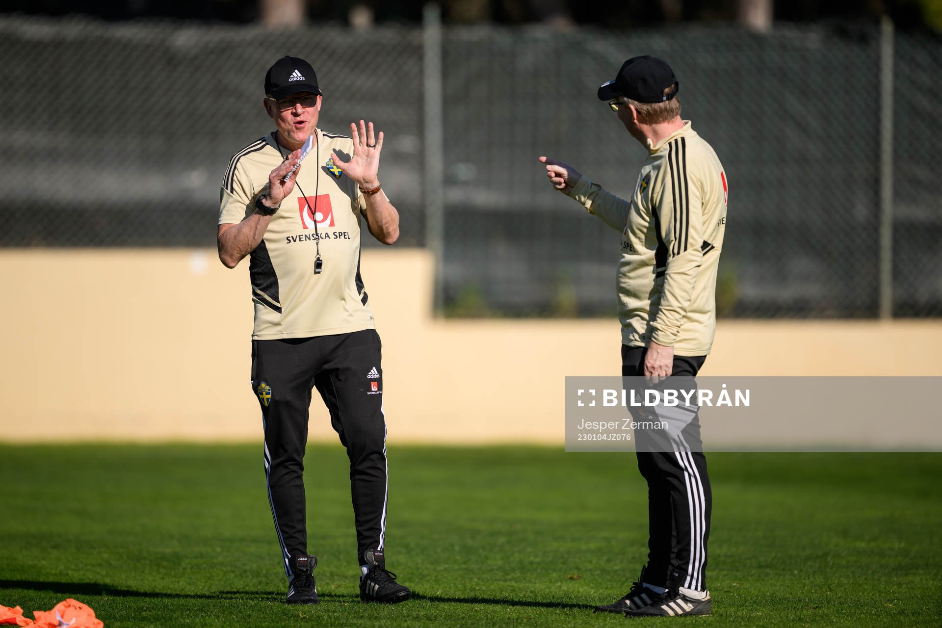 head coach Janne Andersson and scout Lasse Jacobsson of the