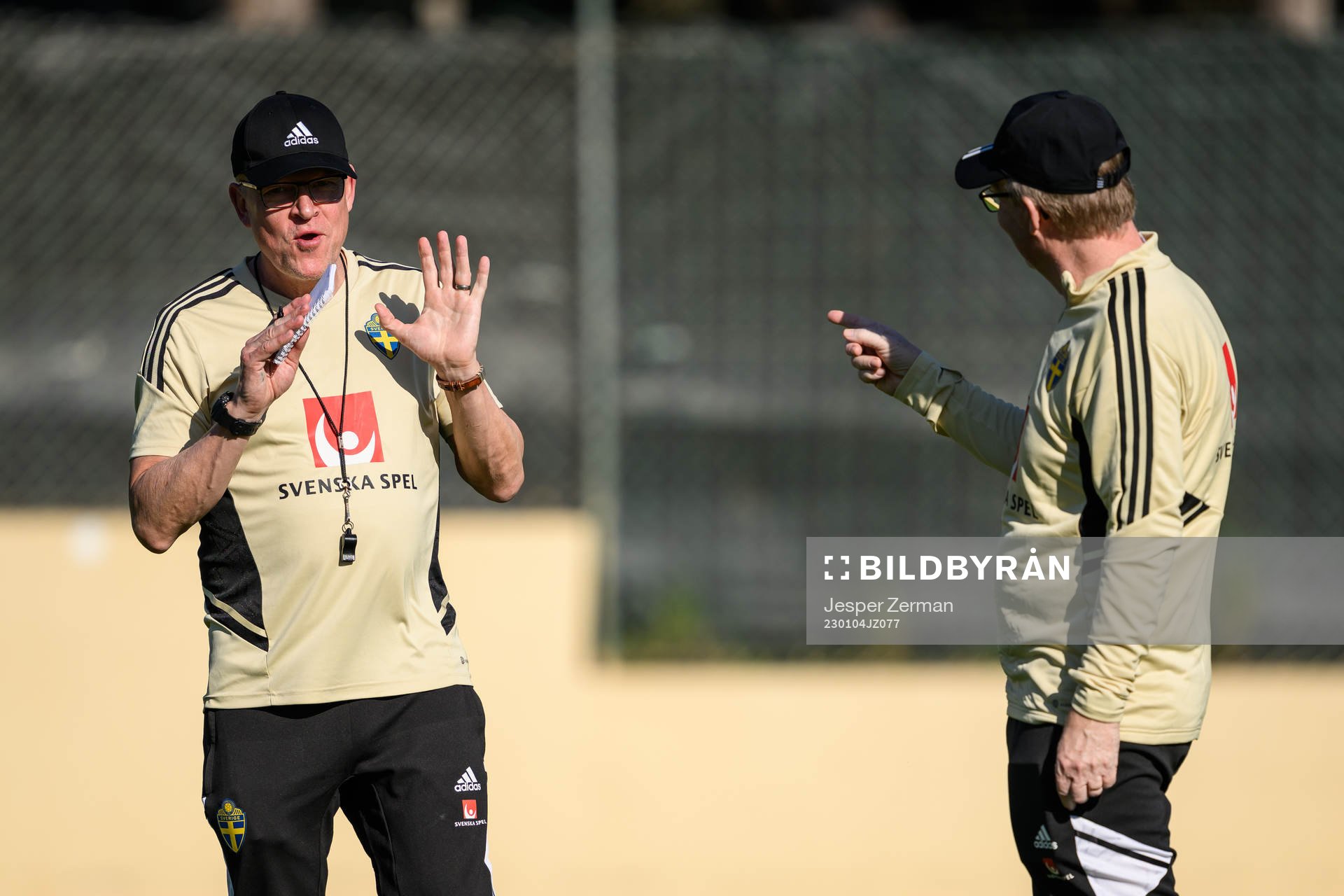 head coach Janne Andersson and scout Lasse Jacobsson of the