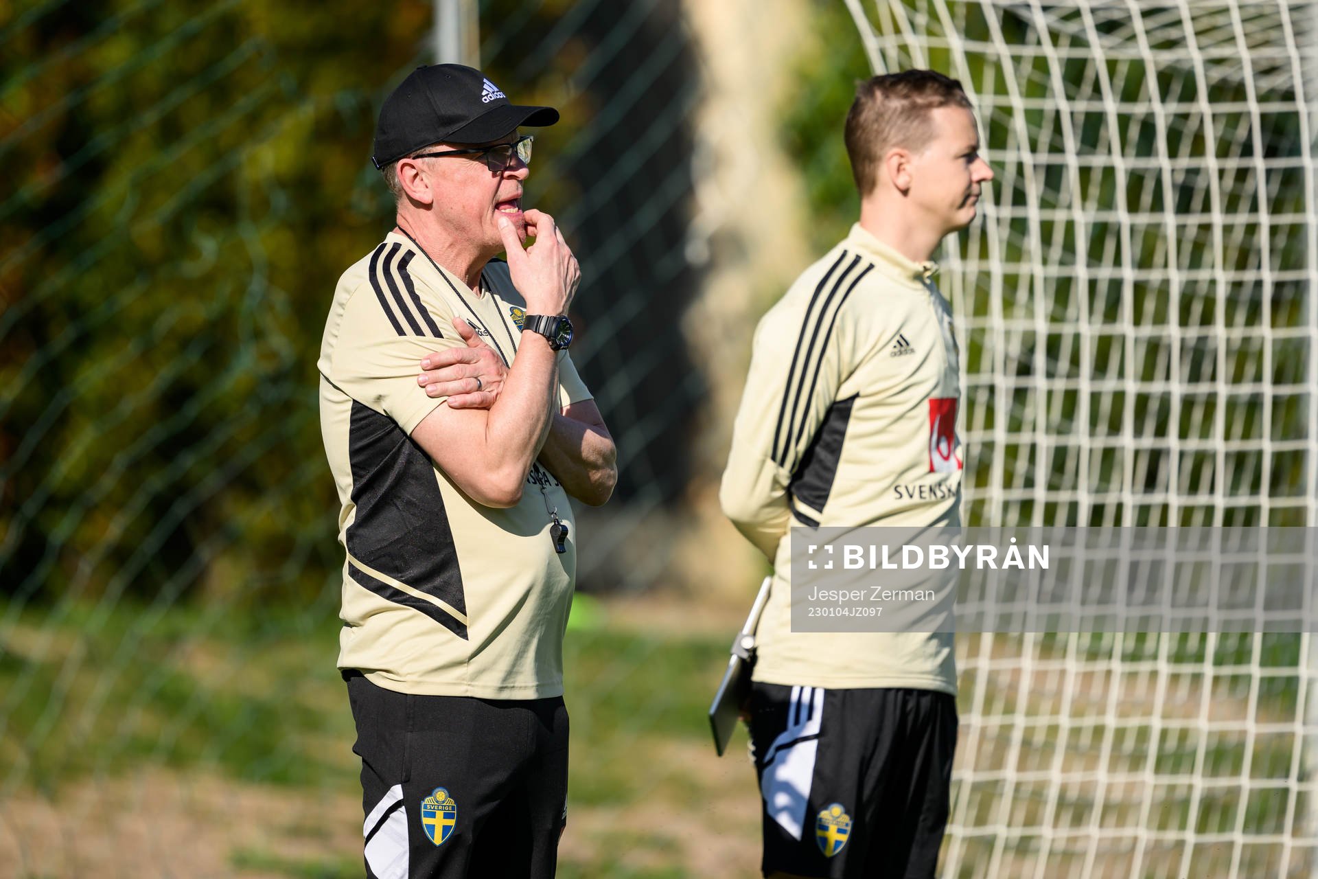 head coach Janne Andersson and goalkeeper coach Maths