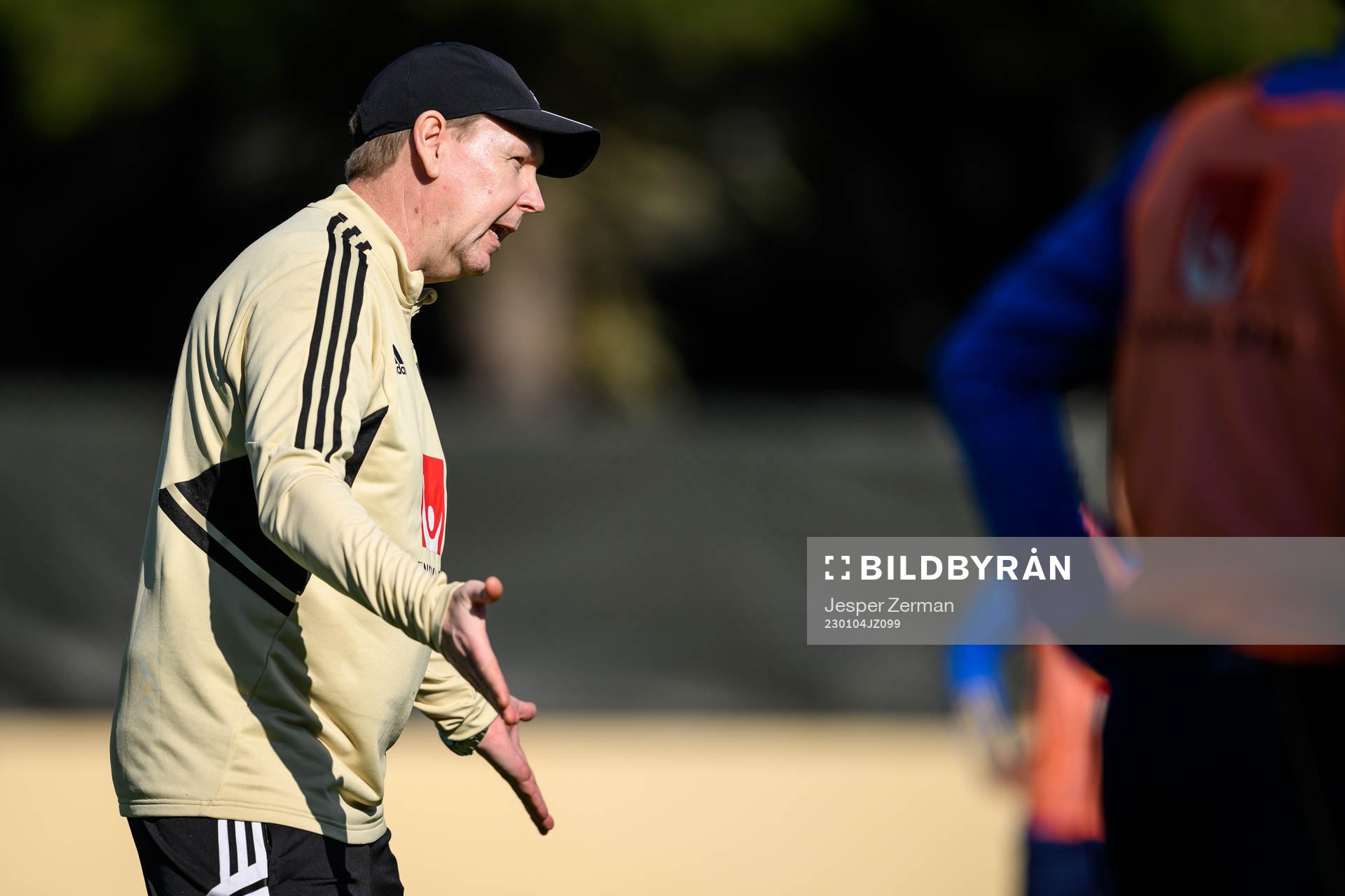assistant coach Peter Wettergen of the Swedish men's football national team at a training session during the national team on January 4, 2023 in Almacil.
