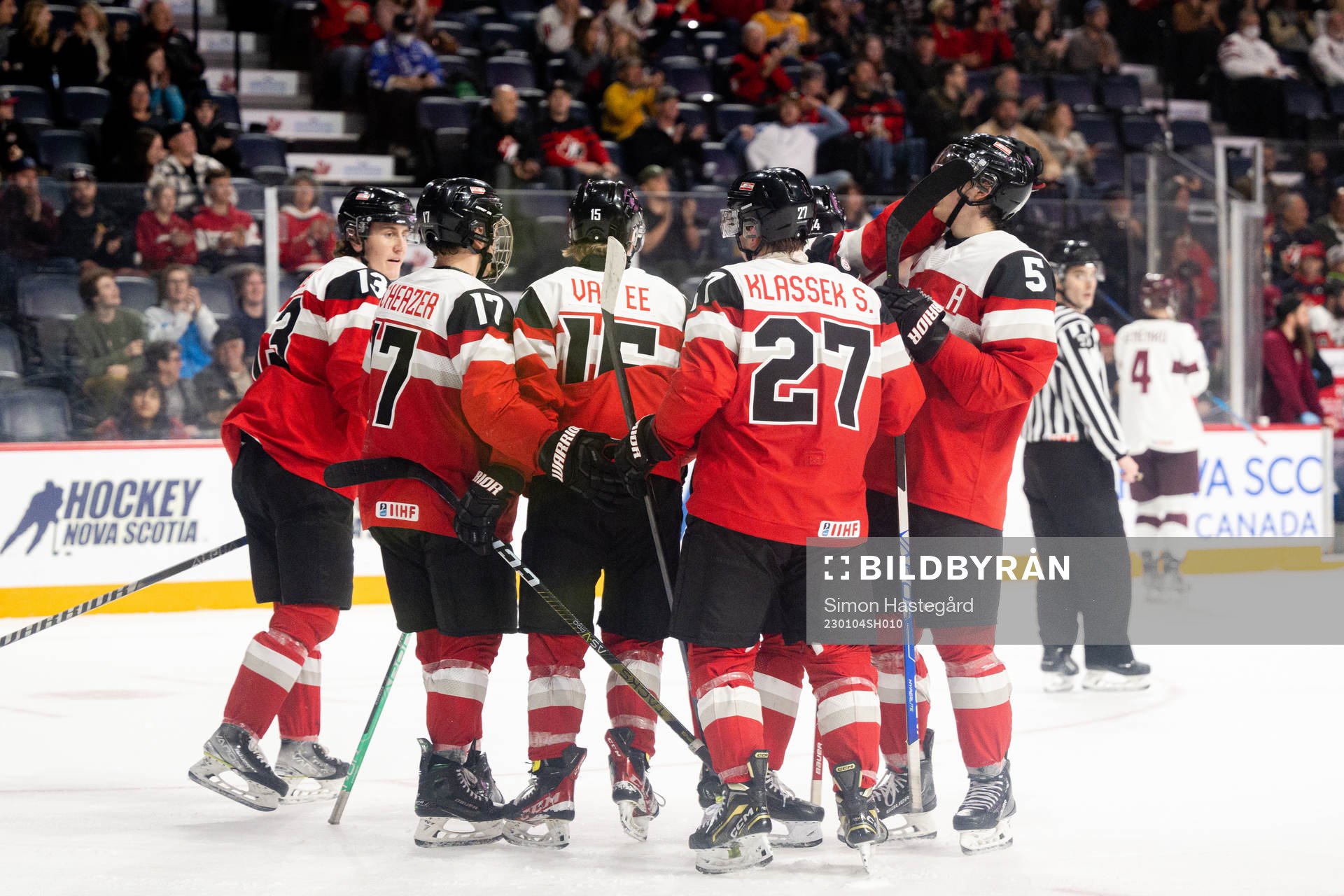 Players of Austria celebrate the 2-4 goal