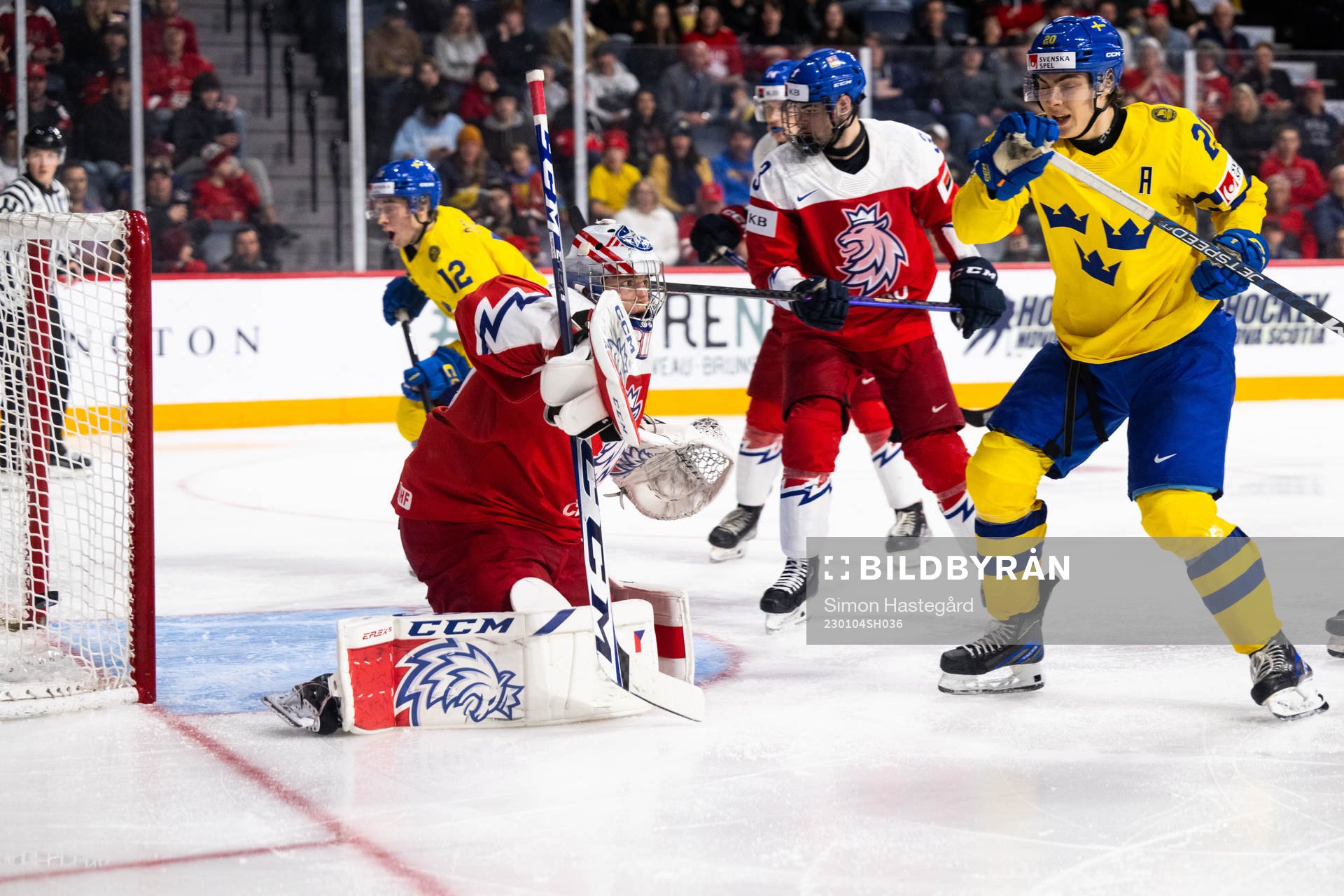 Ludvig Jansson of Sweden (not in picture) scores the 0-1