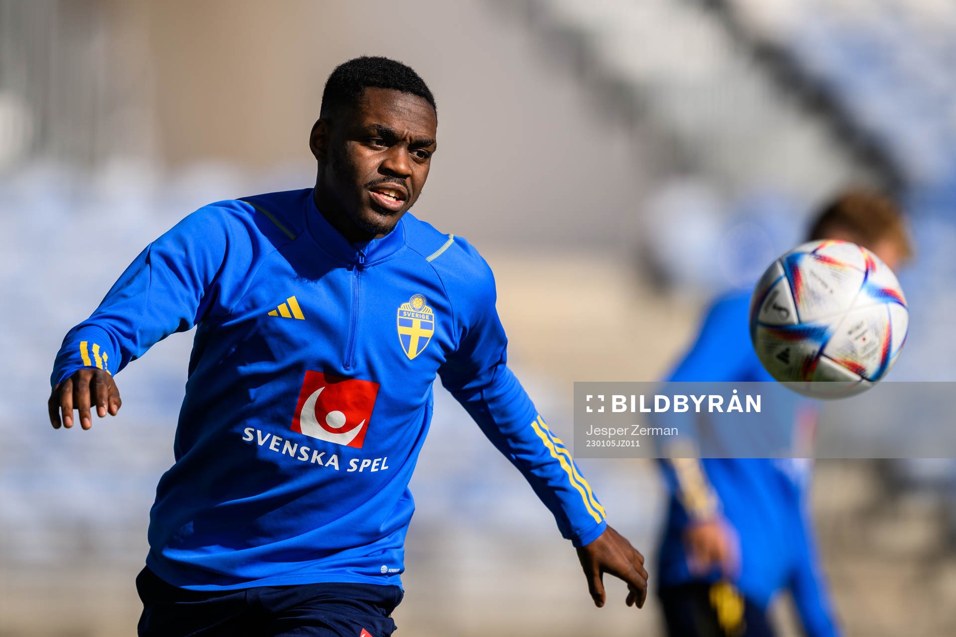 Joel Asoro of the Swedish men's football national team at a