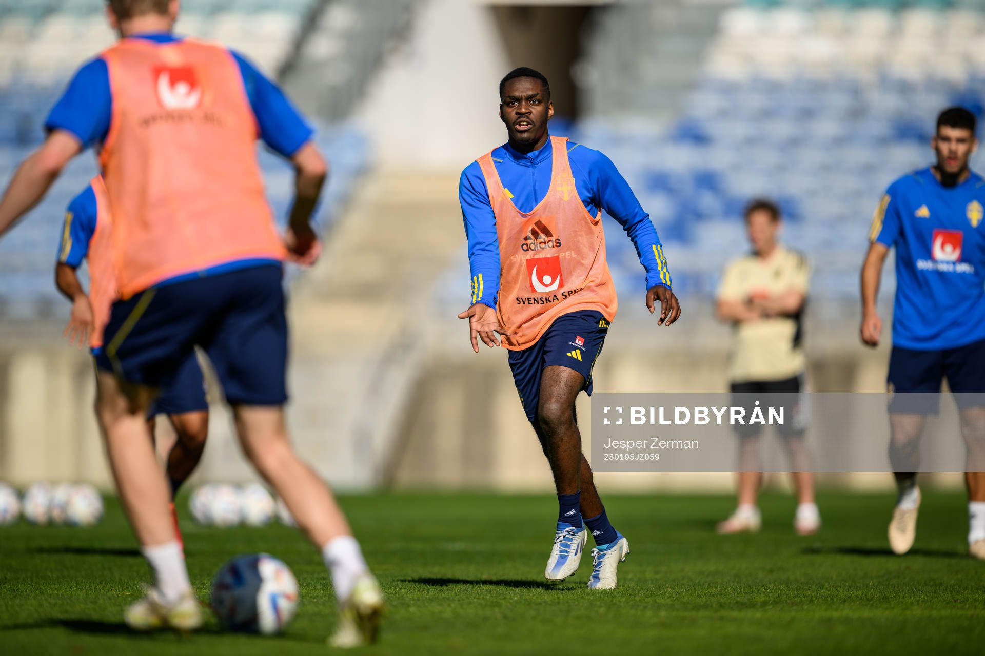 Joel Asoro of the Swedish men's football national team at a