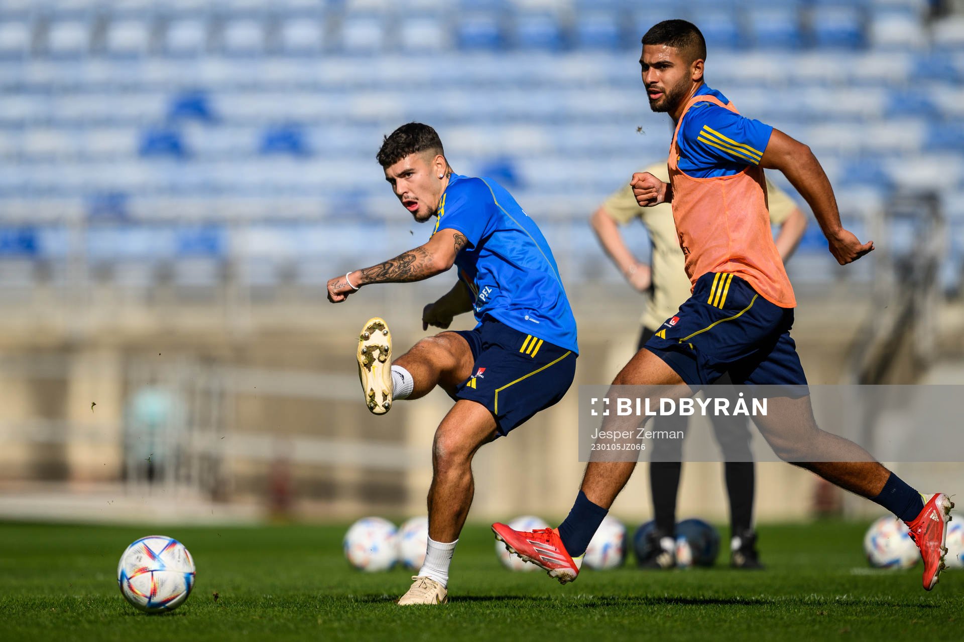 Edvin Kurtulus and Omar Faraj of the Swedish men's football