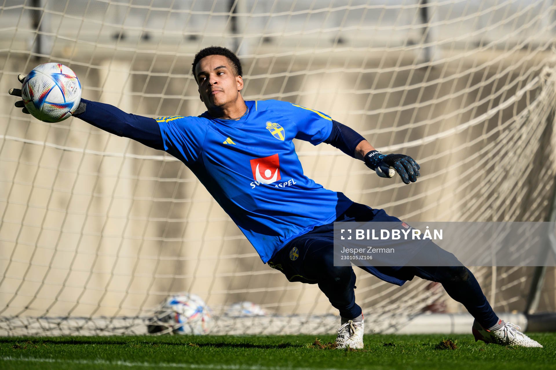 goalkeeper Oliver Dovin of the Swedish men's football