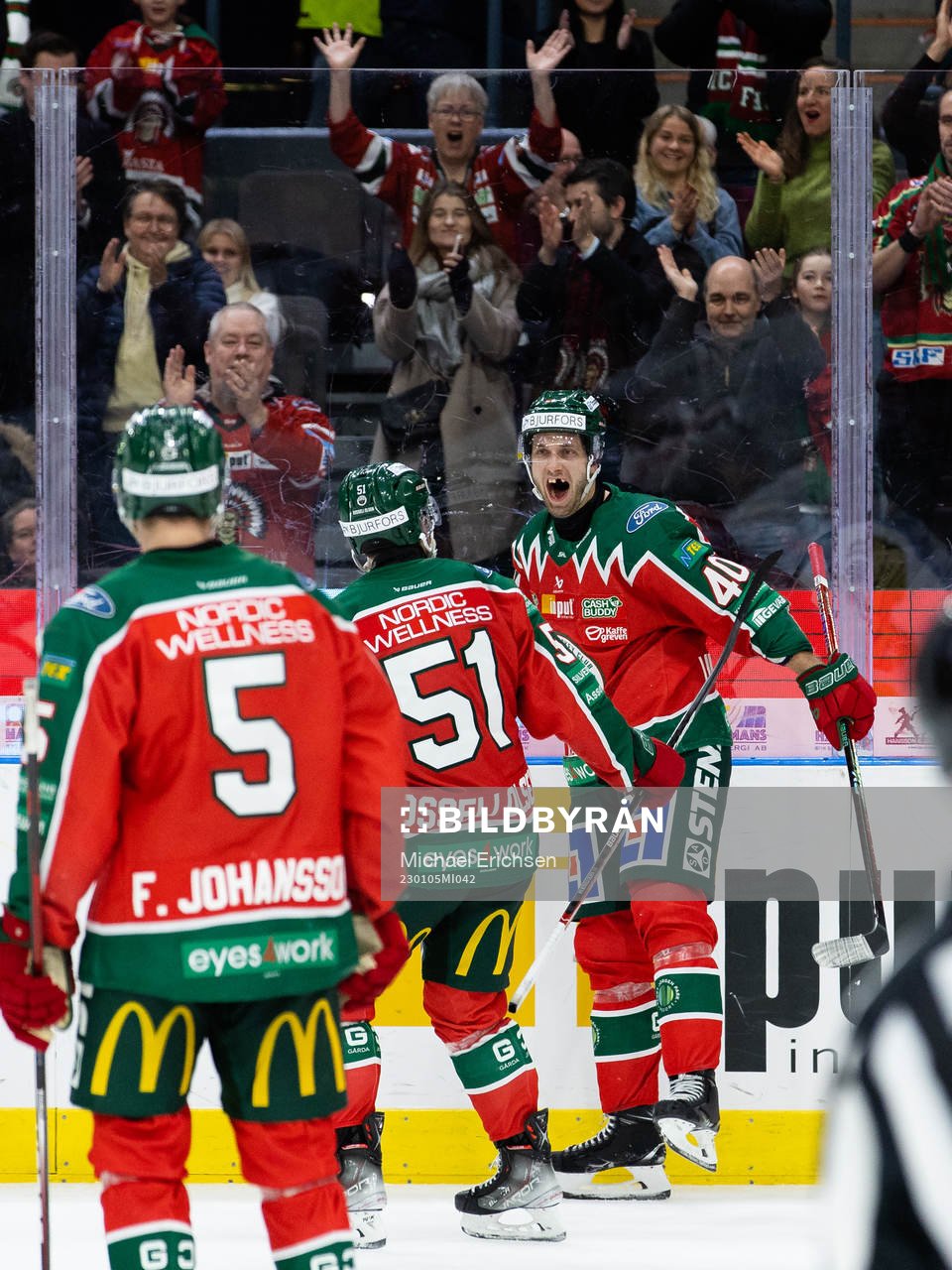 Frölundas Petteri Lindbohm jublar