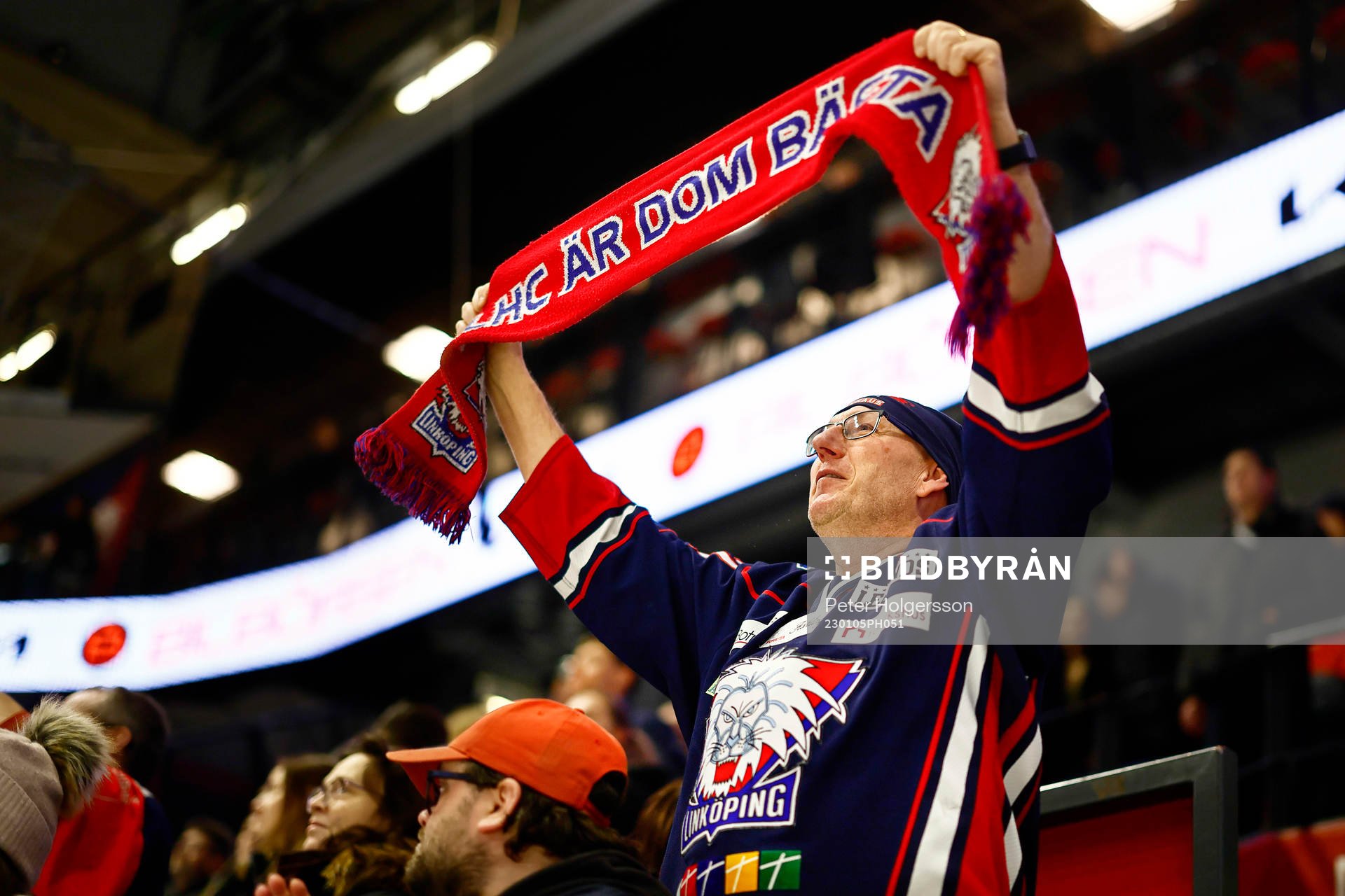 Linköpings-supporter jublar