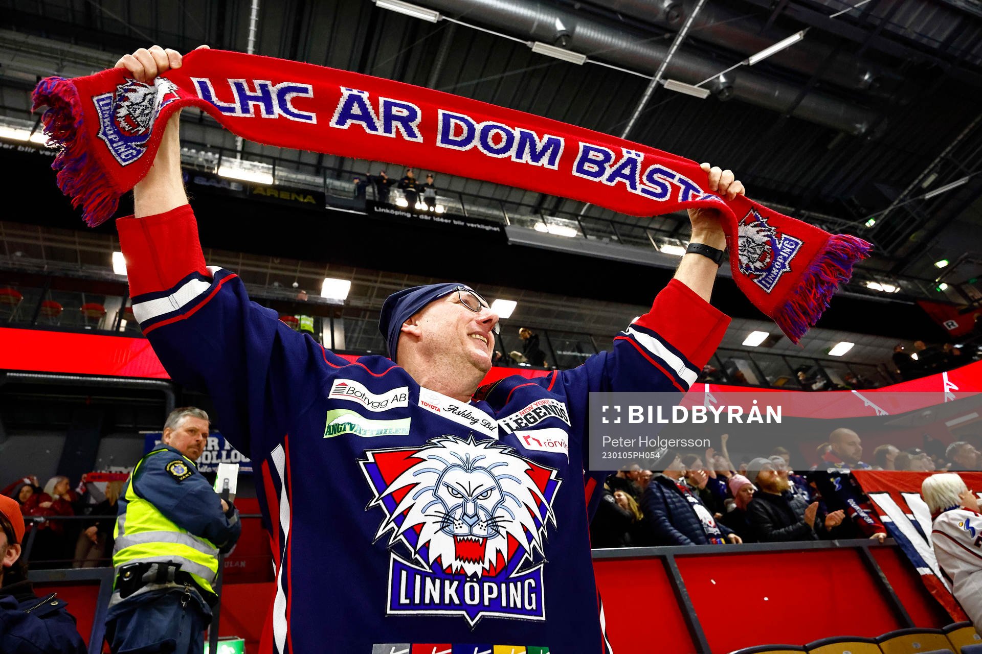 Linköpings-supporter jublar