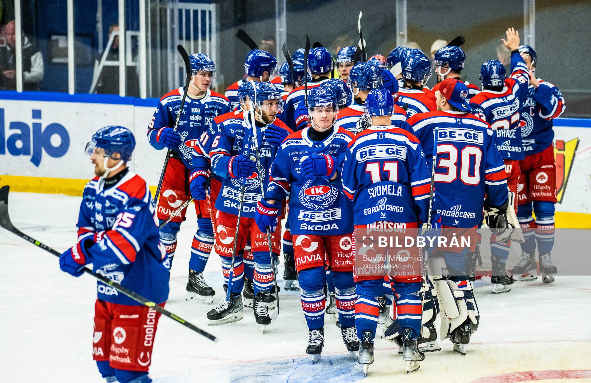 Oskarshamns spelare jublar