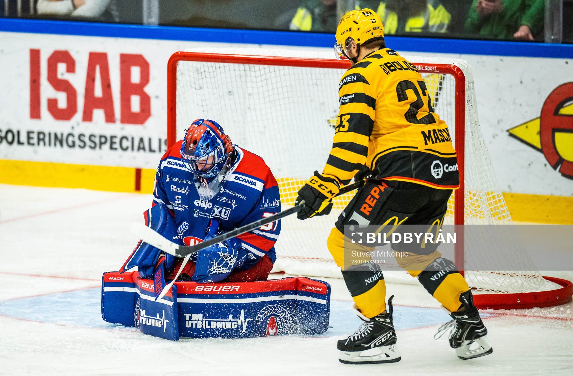 Oskarshamns målvakt Tim Juel och Skellefteås Adam