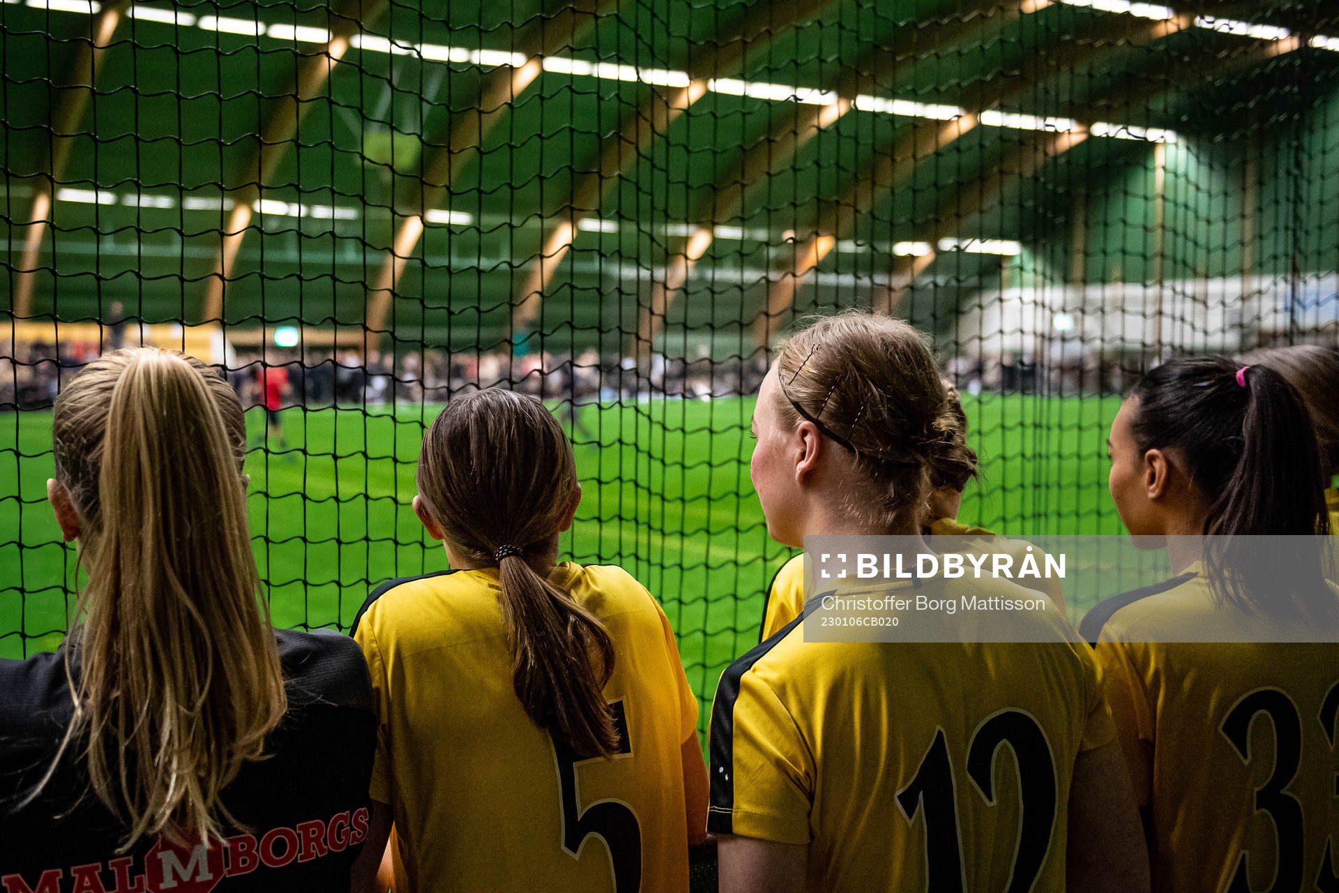 Lunds BK F16s spelare under ungdomsturneringen Skånecupen i fotboll den 6 januari 2023 i Malmö. 