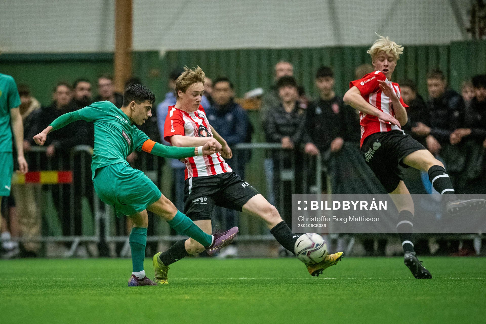 BK Olympic P16s Ibrahim Khalil under ungdomsturneringen Skånecupen i fotboll den 6 januari 2023 i Malmö. 
