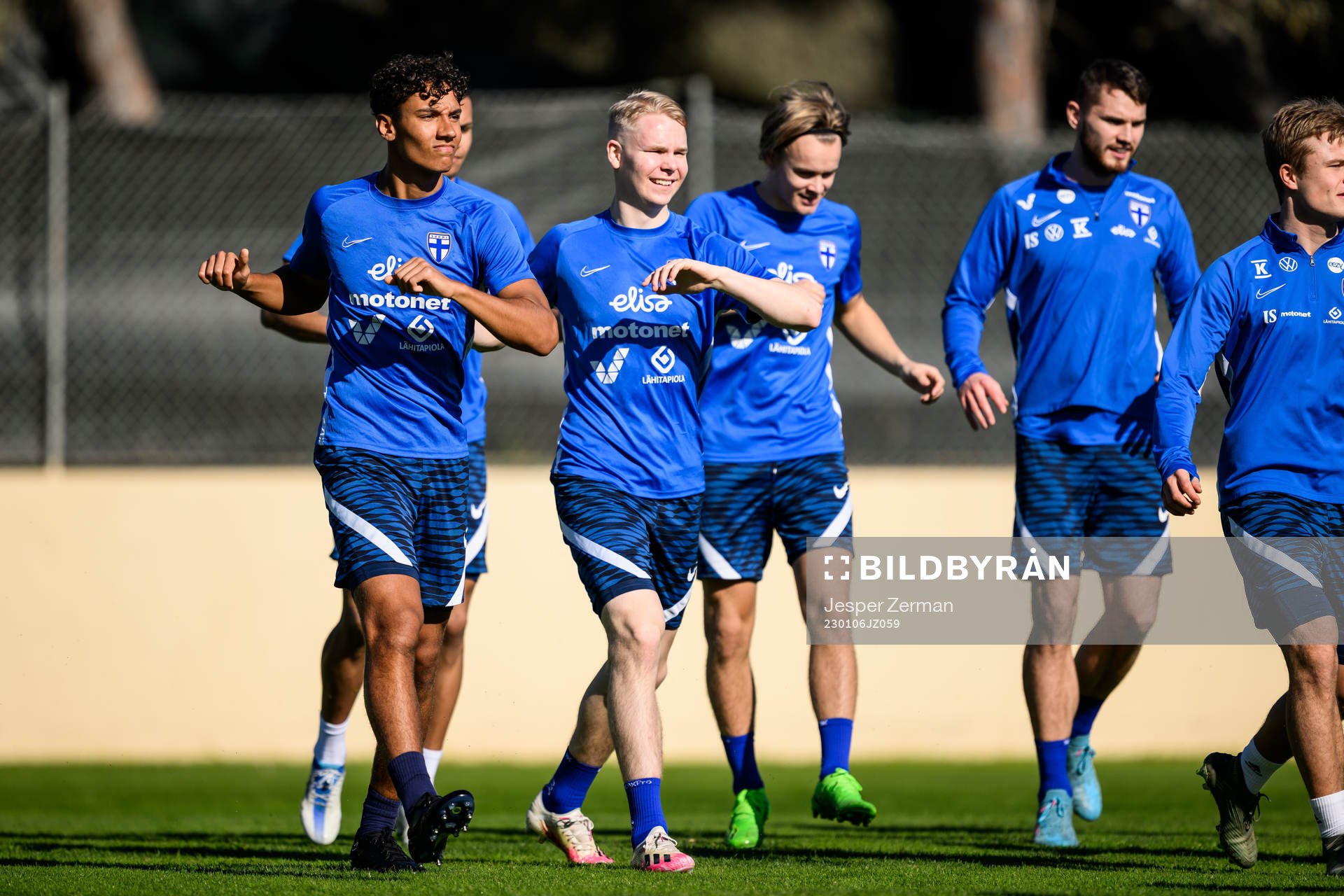 Robin Tihi of the Finnish men's national team at a training session on January 6, 2023 in Almancil. 