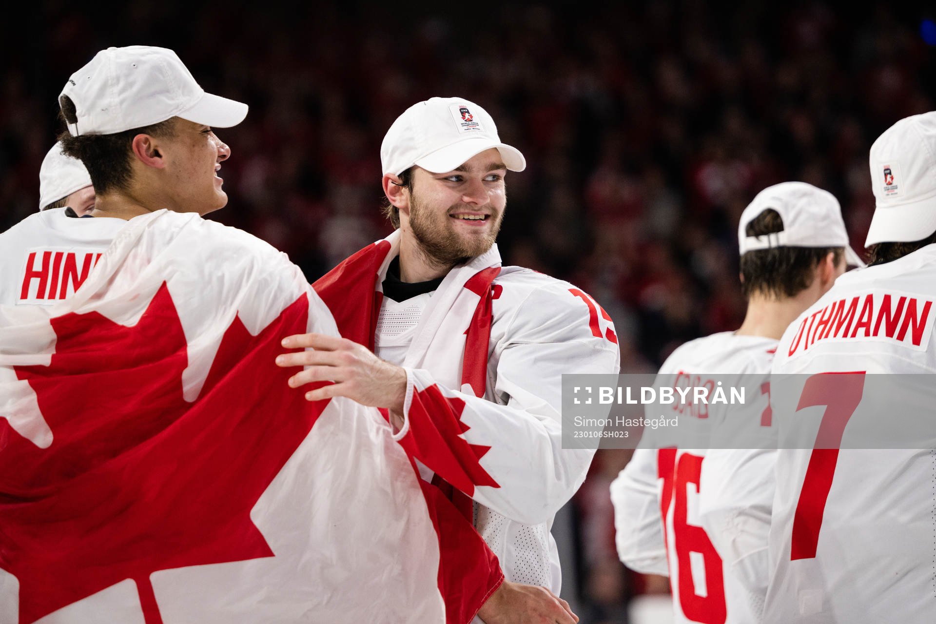Shane Wright of Canada celebrates