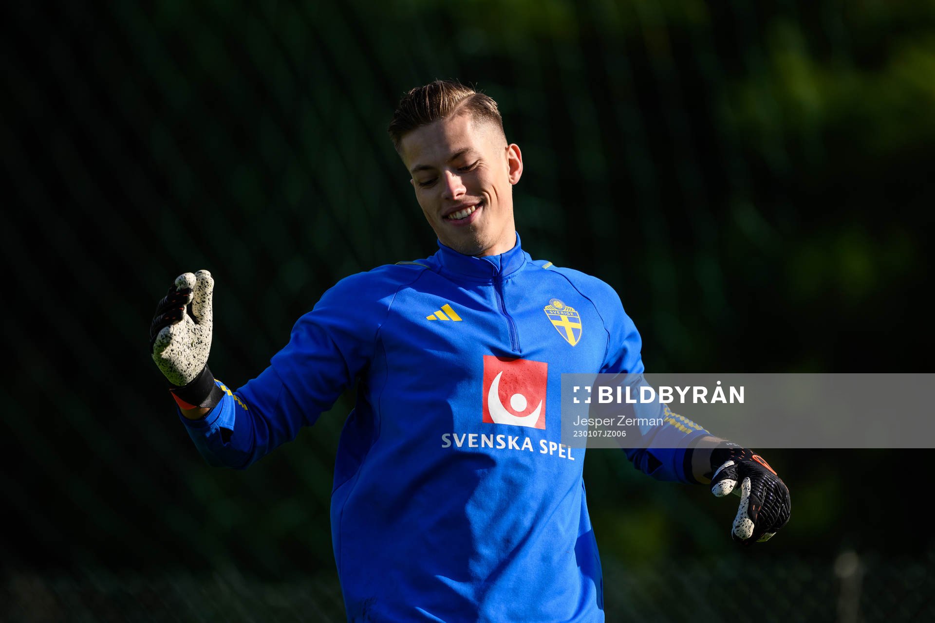 goalkeeper Leopold Wahlstedt of the Swedish men's football