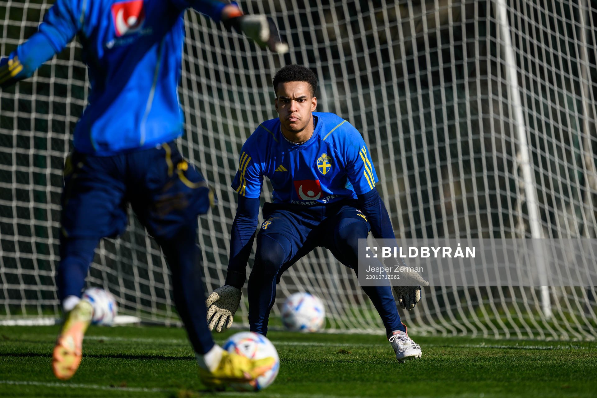 goalkeeper Oliver Dovin of the Swedish men's football