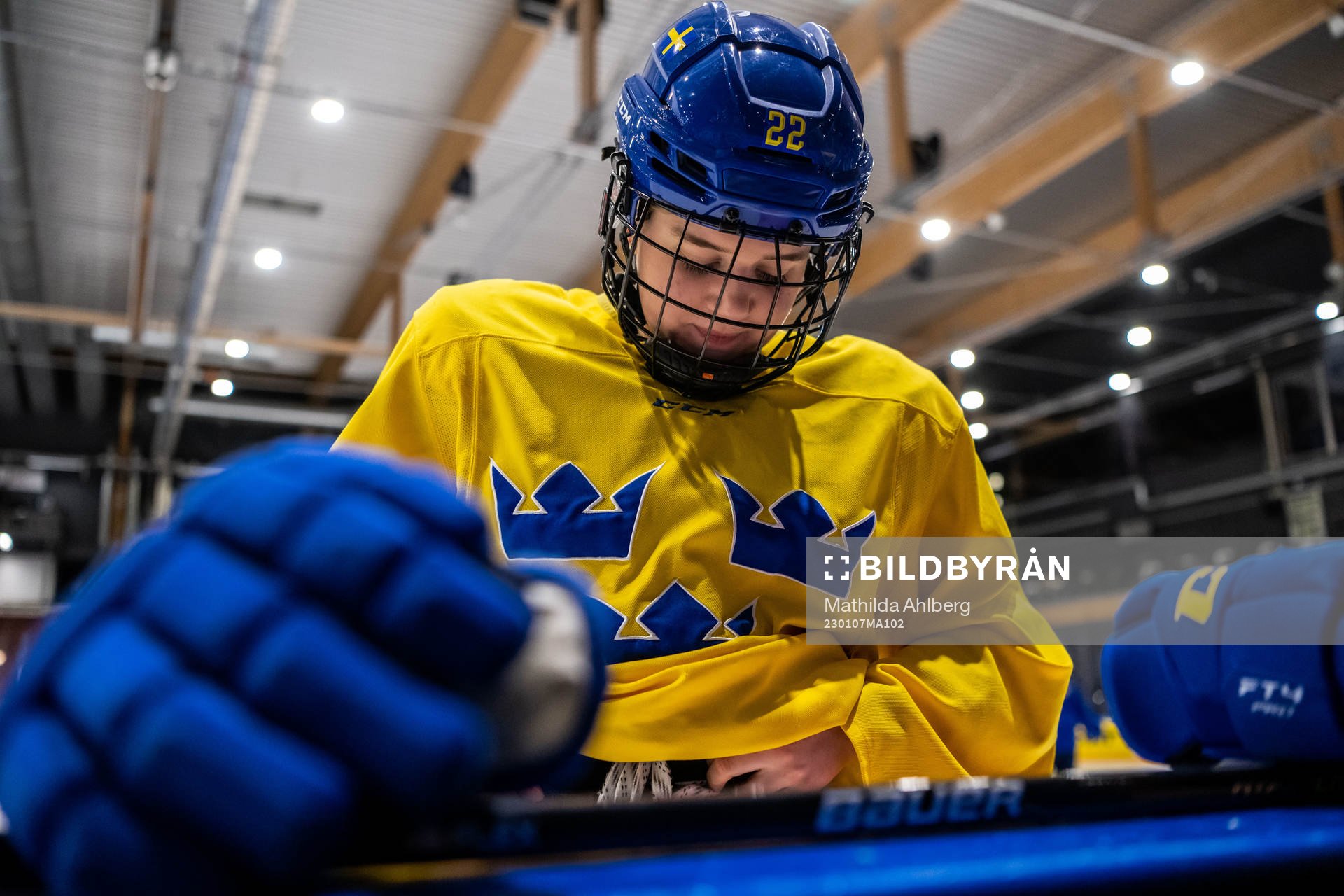 Sara Lindqvist of Sweden at a practice session