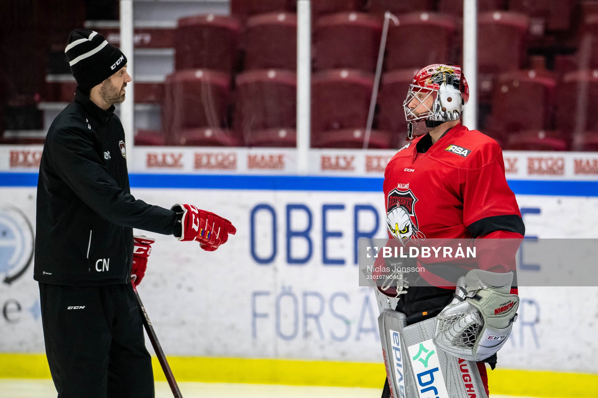 målvaktstränare Christoffer Nilstorp och Målvakt