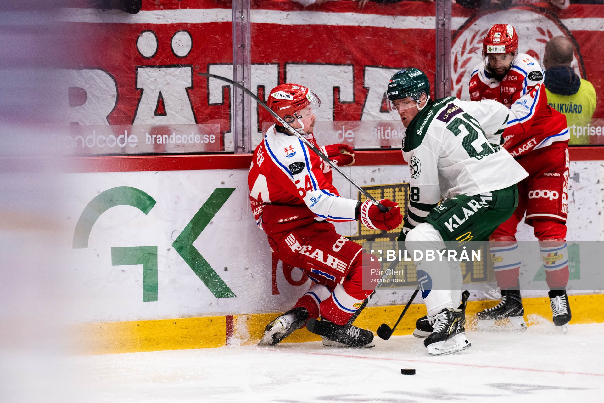 Timrås Jonathan Dahlén och Färjestads Mattias Göransson
