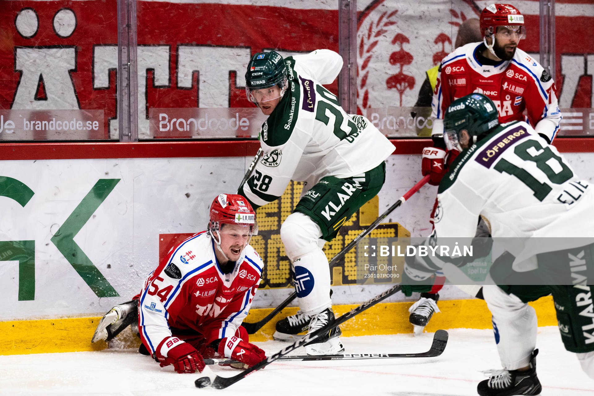 Timrås Jonathan Dahlén och Färjestads Mattias Göransson