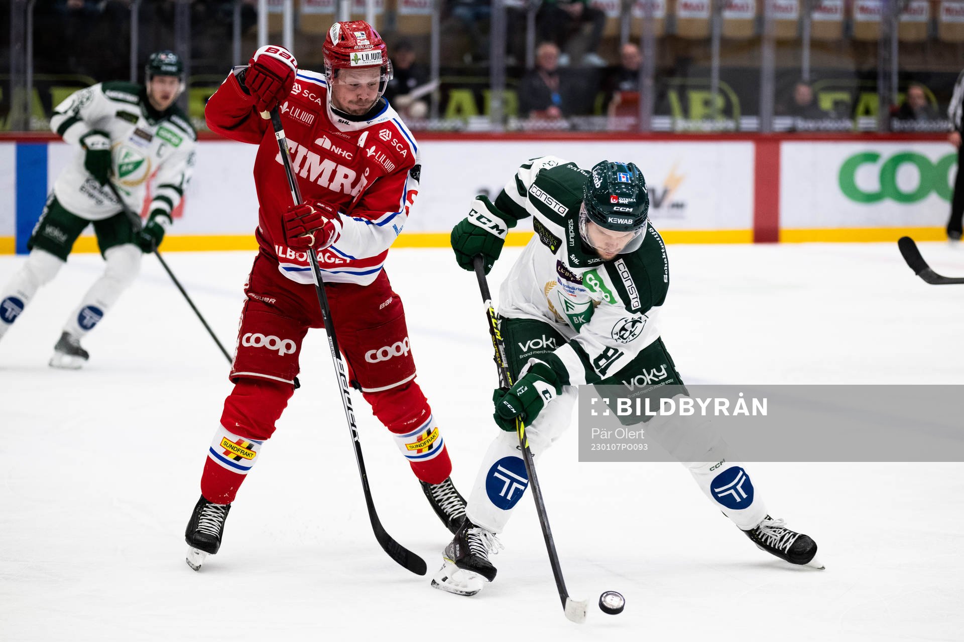 Timrås Jonathan Dahlén och Färjestads Theodor Lennström