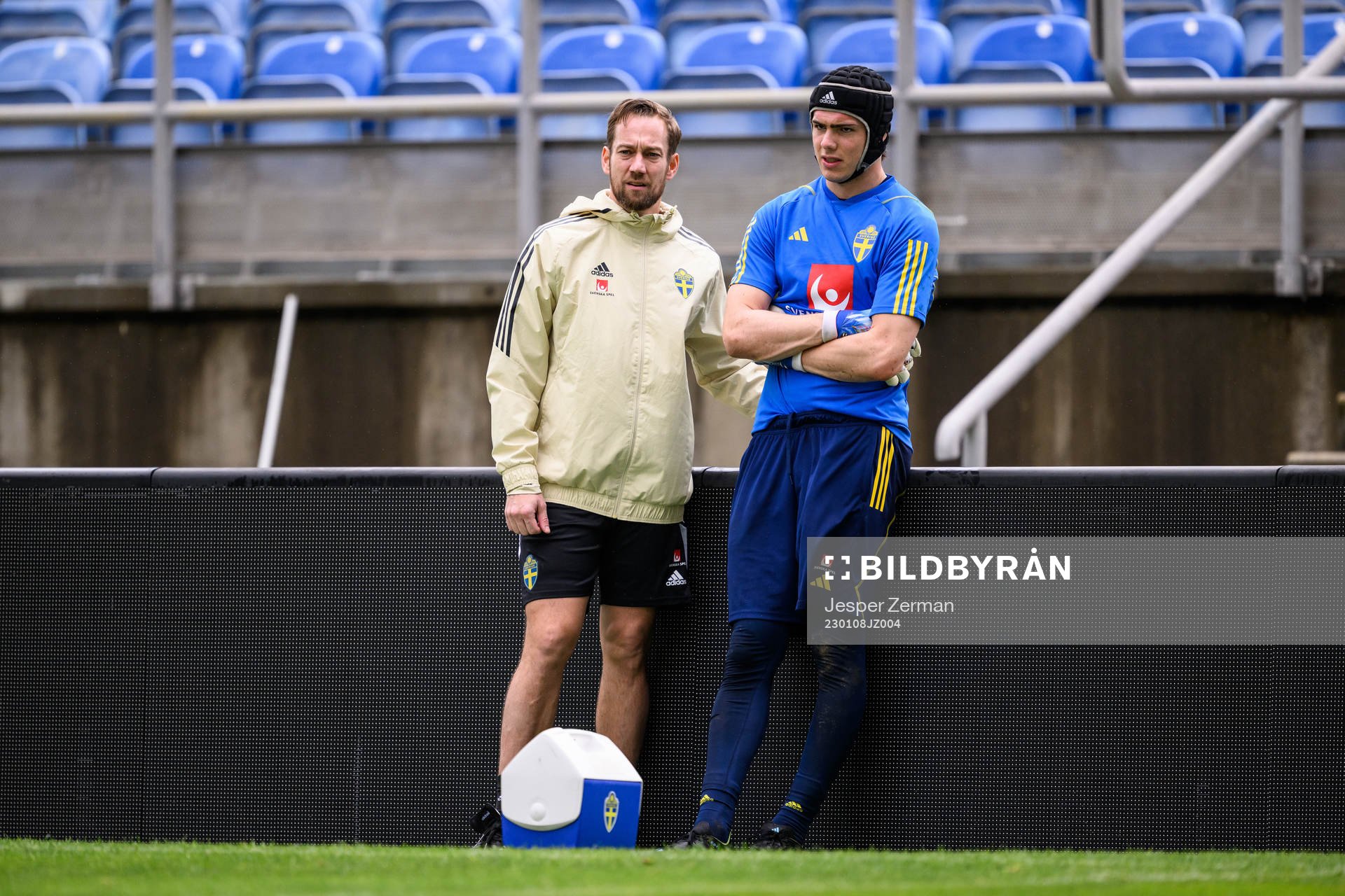 Physiotherapist Christian Andersson and goalkeeper Jacob