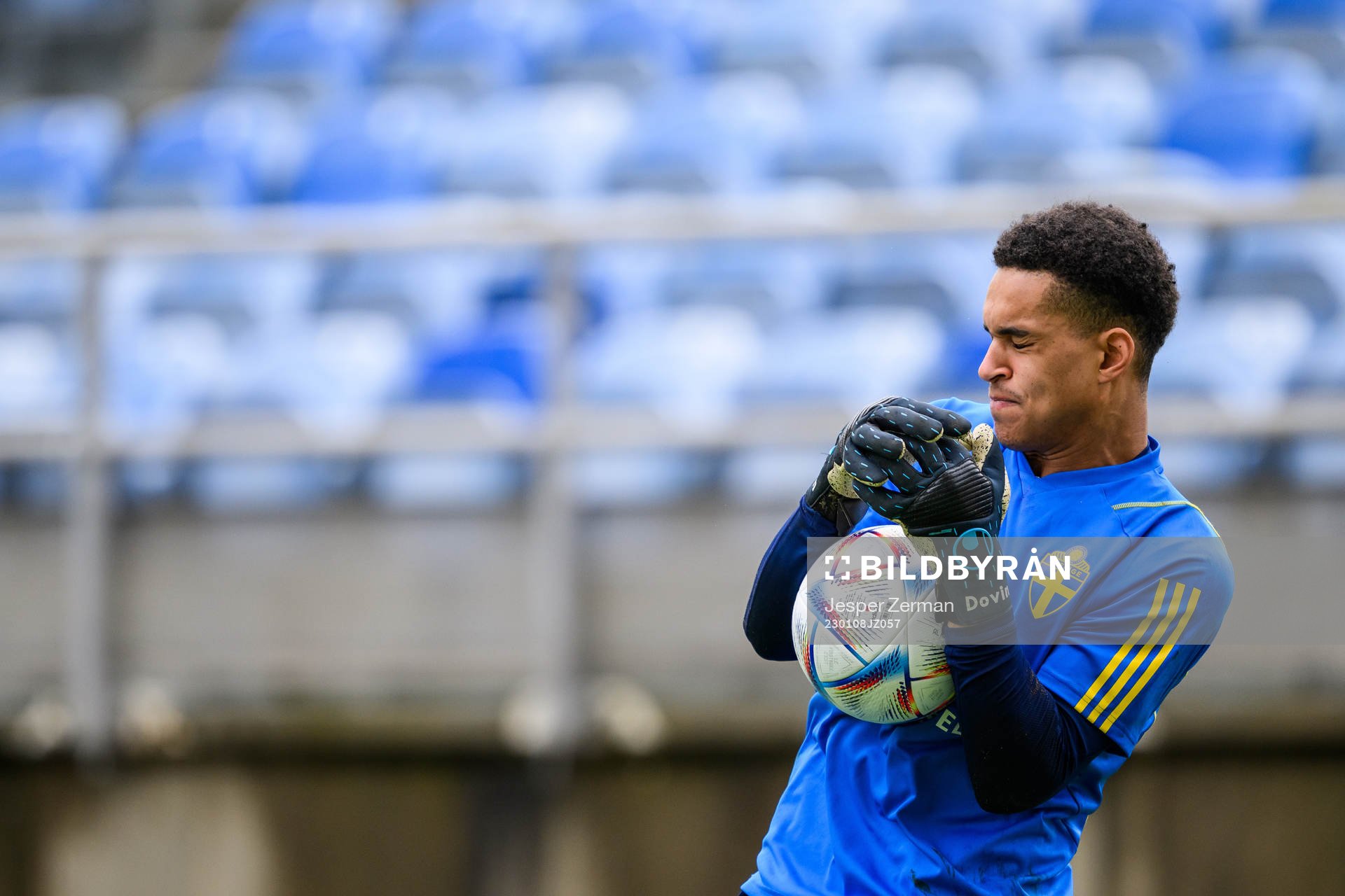 goalkeeper Oliver Dovin of the Swedish men's football