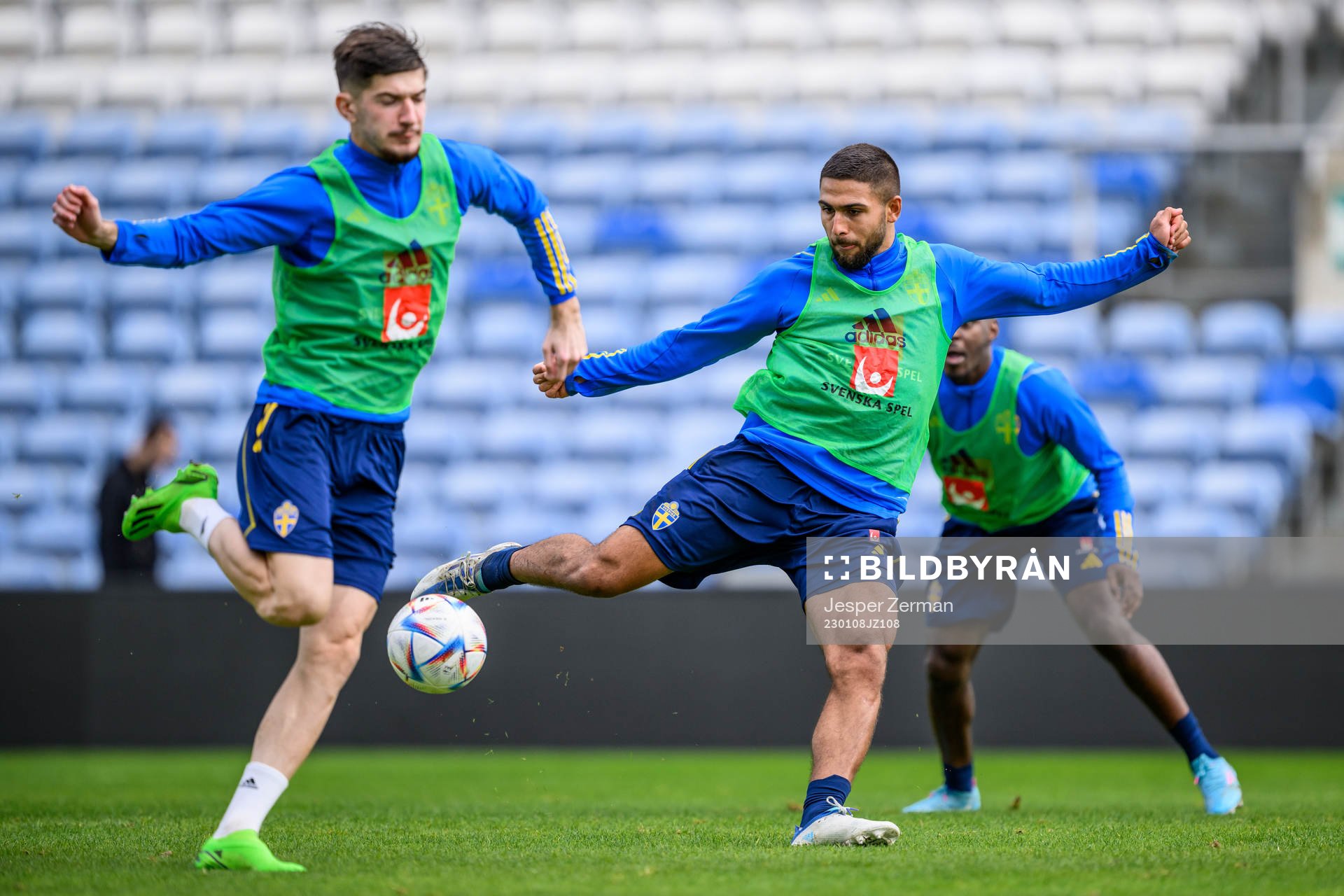 Armin Gigovic and Omar Faraj of the Swedish men's football