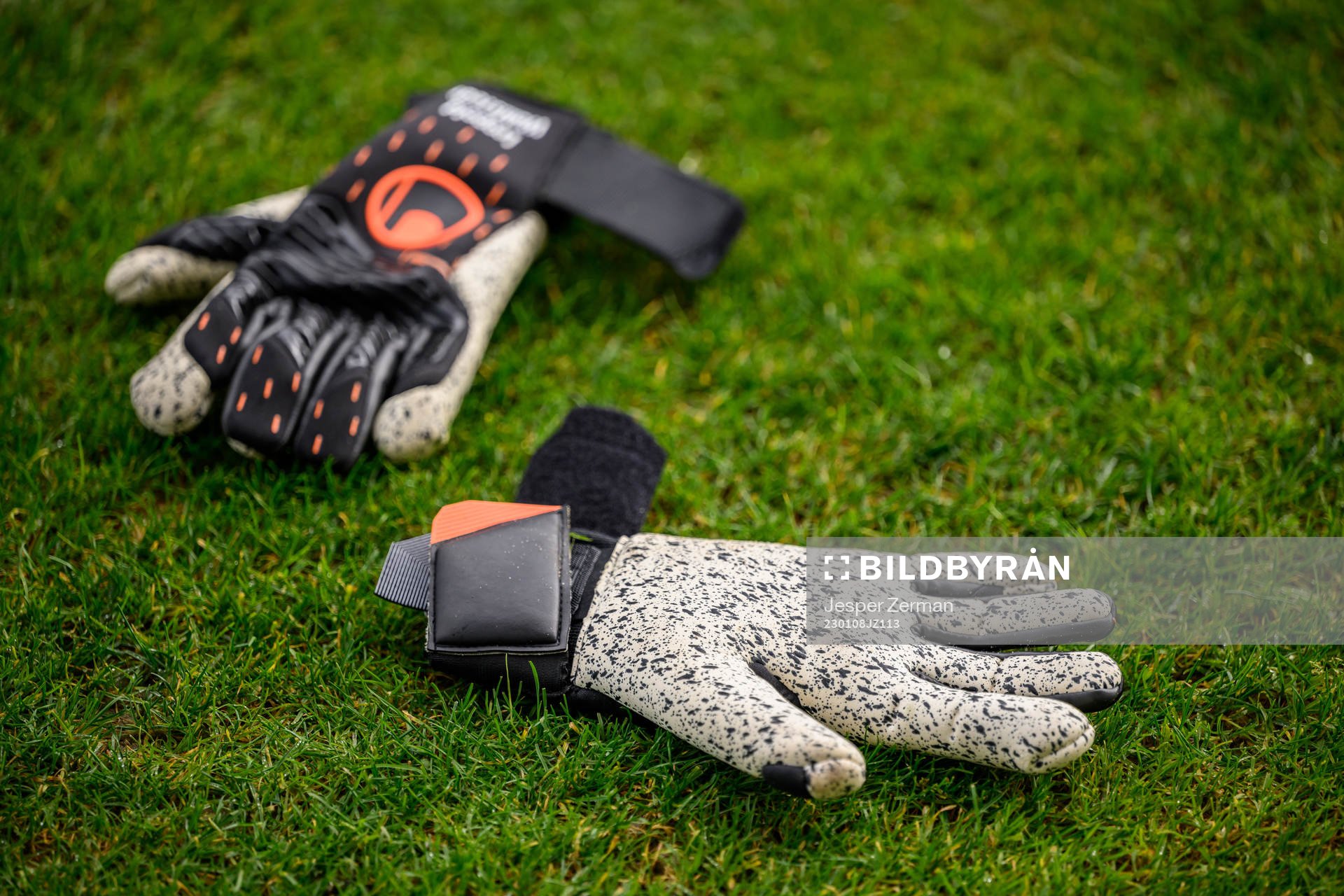 A pair of golakeeper gloves at a training session
