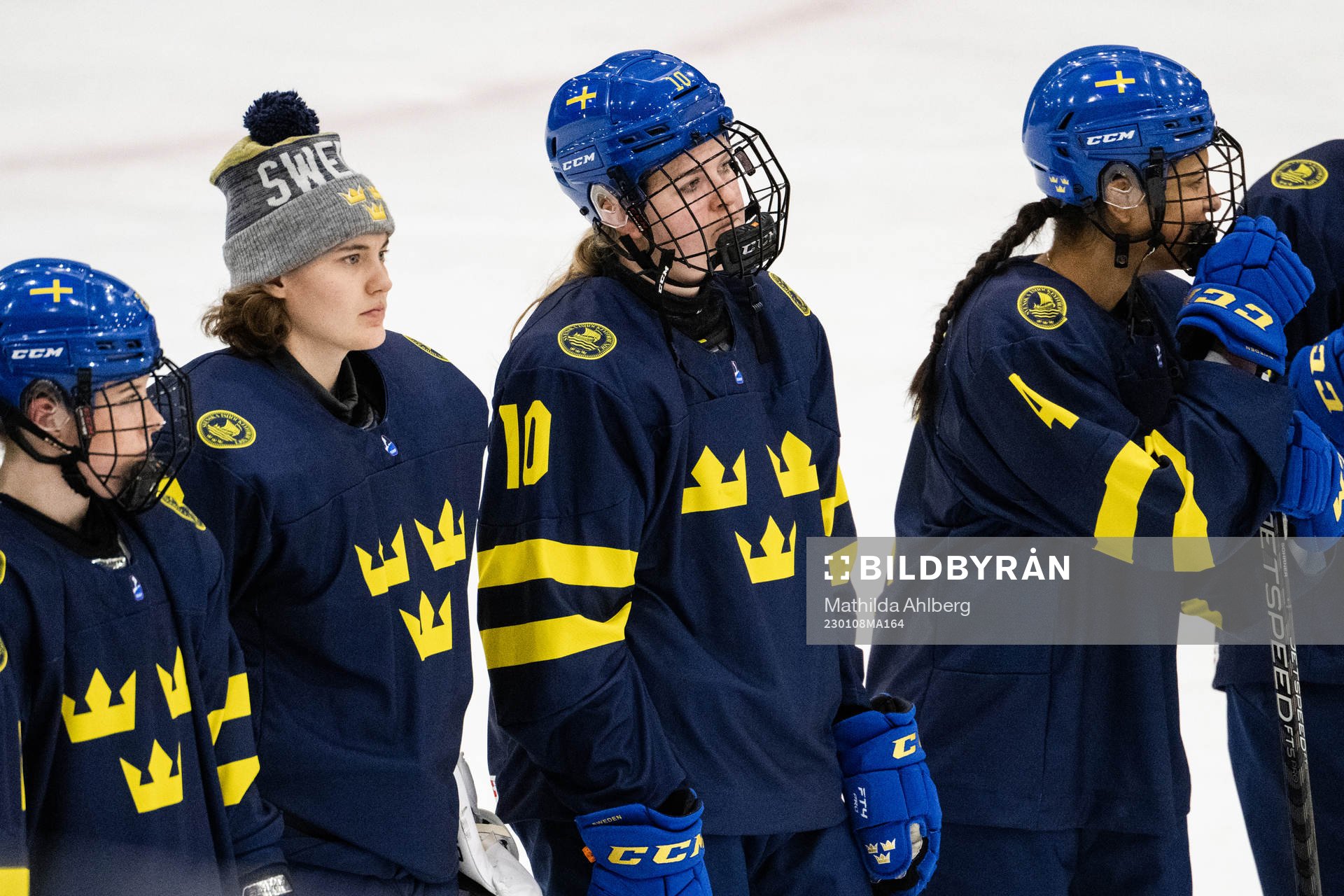 Goaltender Felicia Frank, Linnea Natt och Dag and Olivia