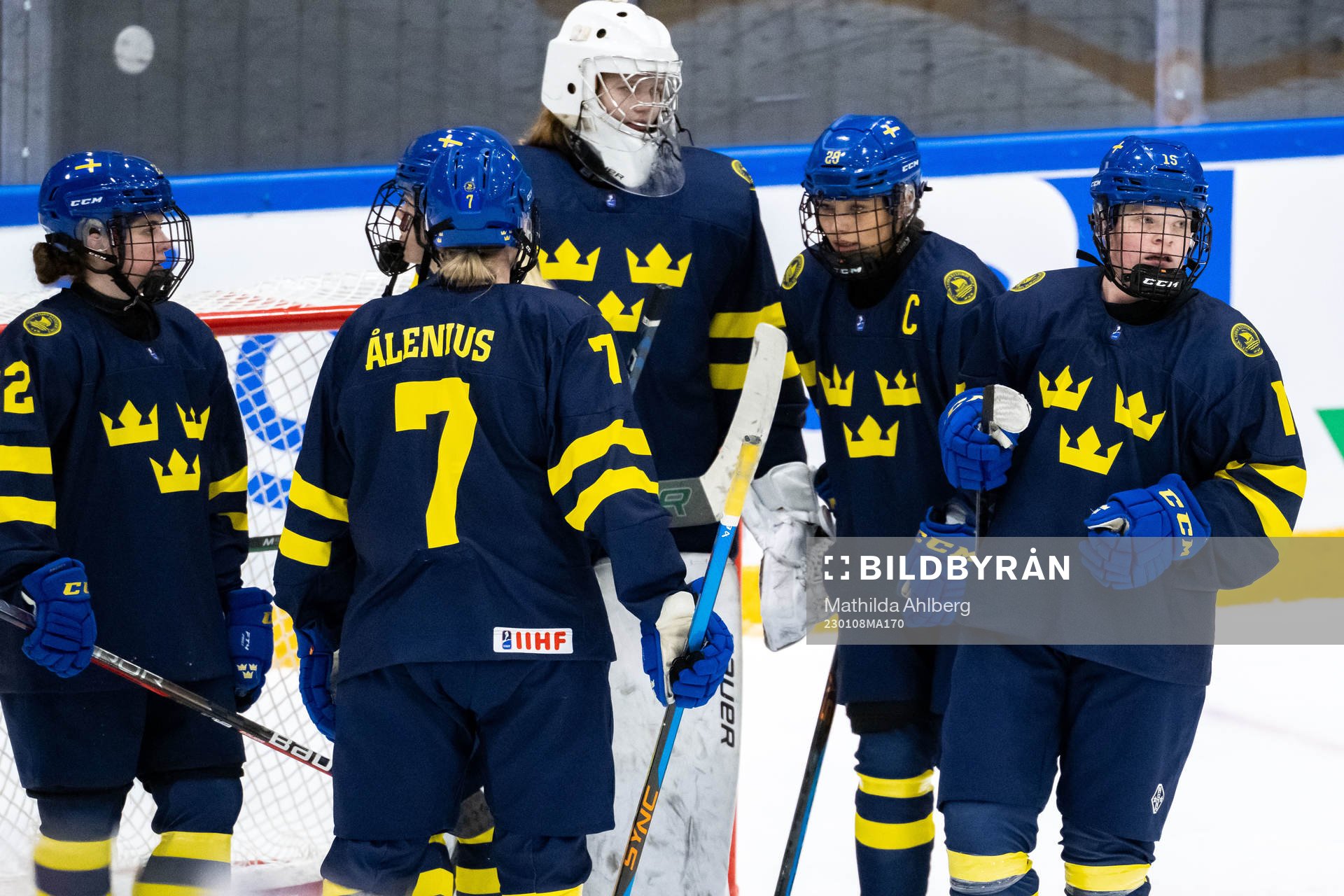Astrid Lindeberg of Sweden looks dejected