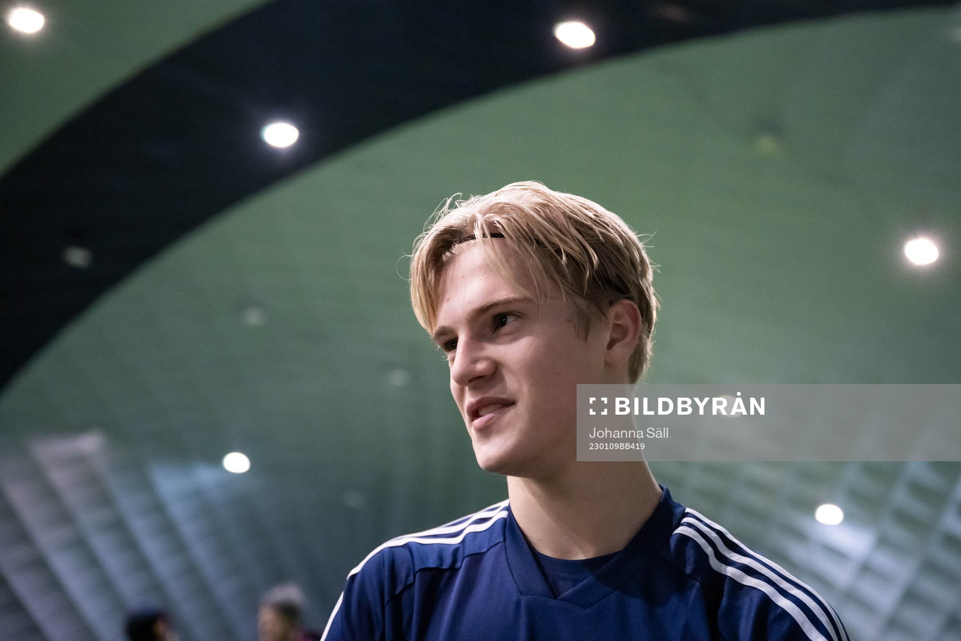 Lucas Bergvall efter en träning med Djurgården den 9 januari 2023 i Stockholm. 