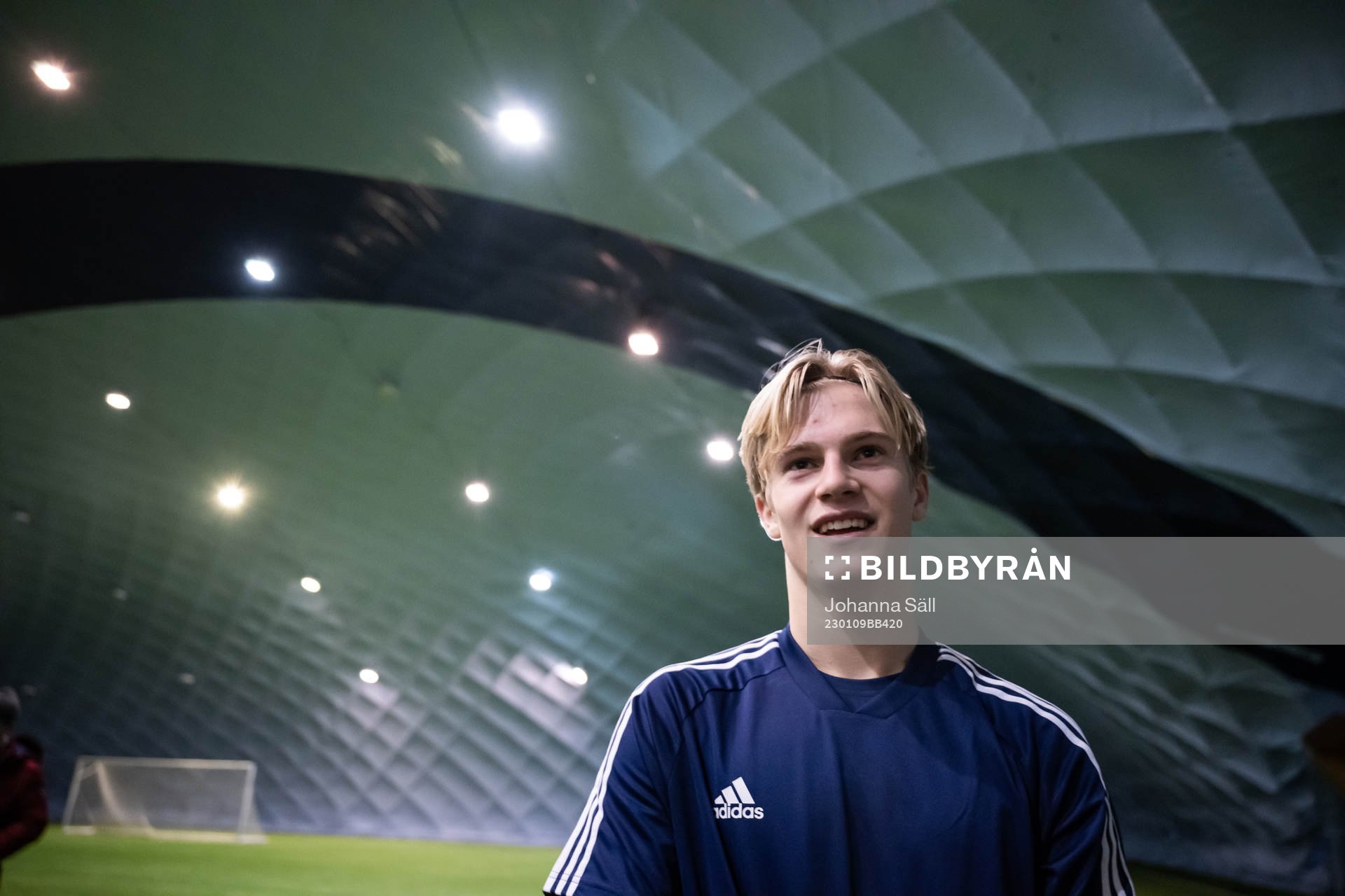 Lucas Bergvall efter en träning med Djurgården den 9 januari 2023 i Stockholm. 