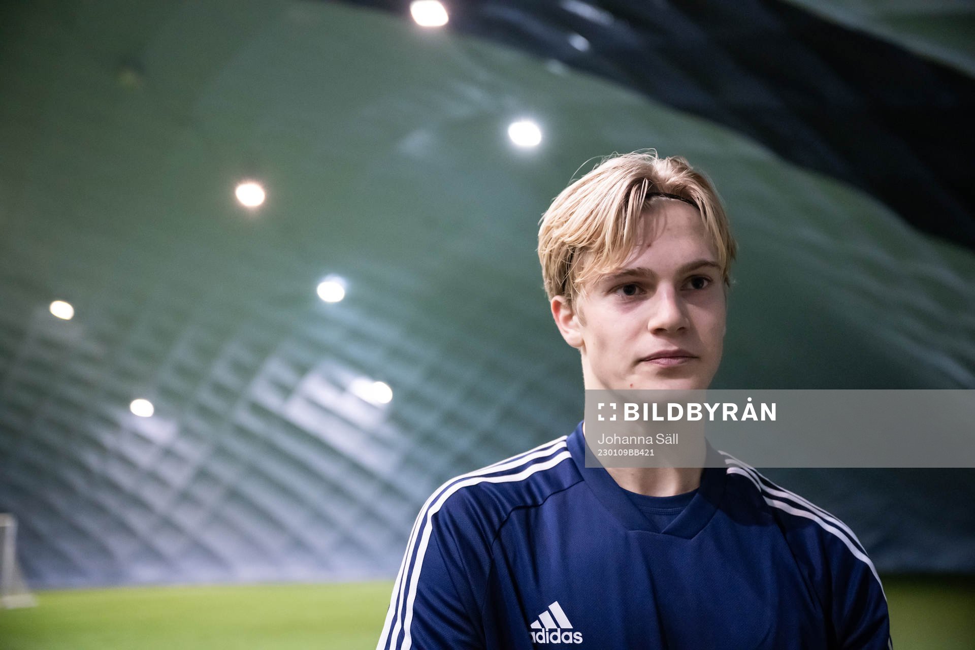 Lucas Bergvall efter en träning med Djurgården den 9 januari 2023 i Stockholm. 