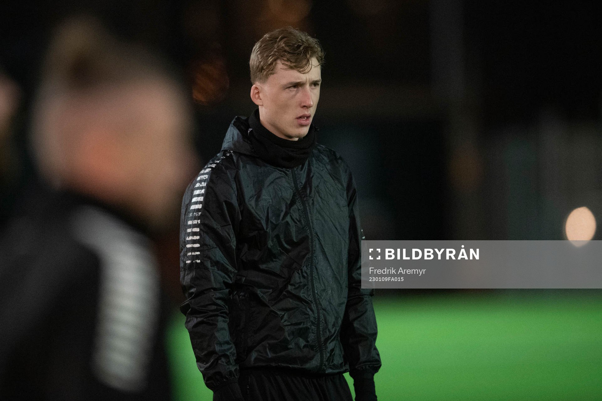 Filip Beckman under en träning med GAIS den 9 januari 2023 i Göteborg. 