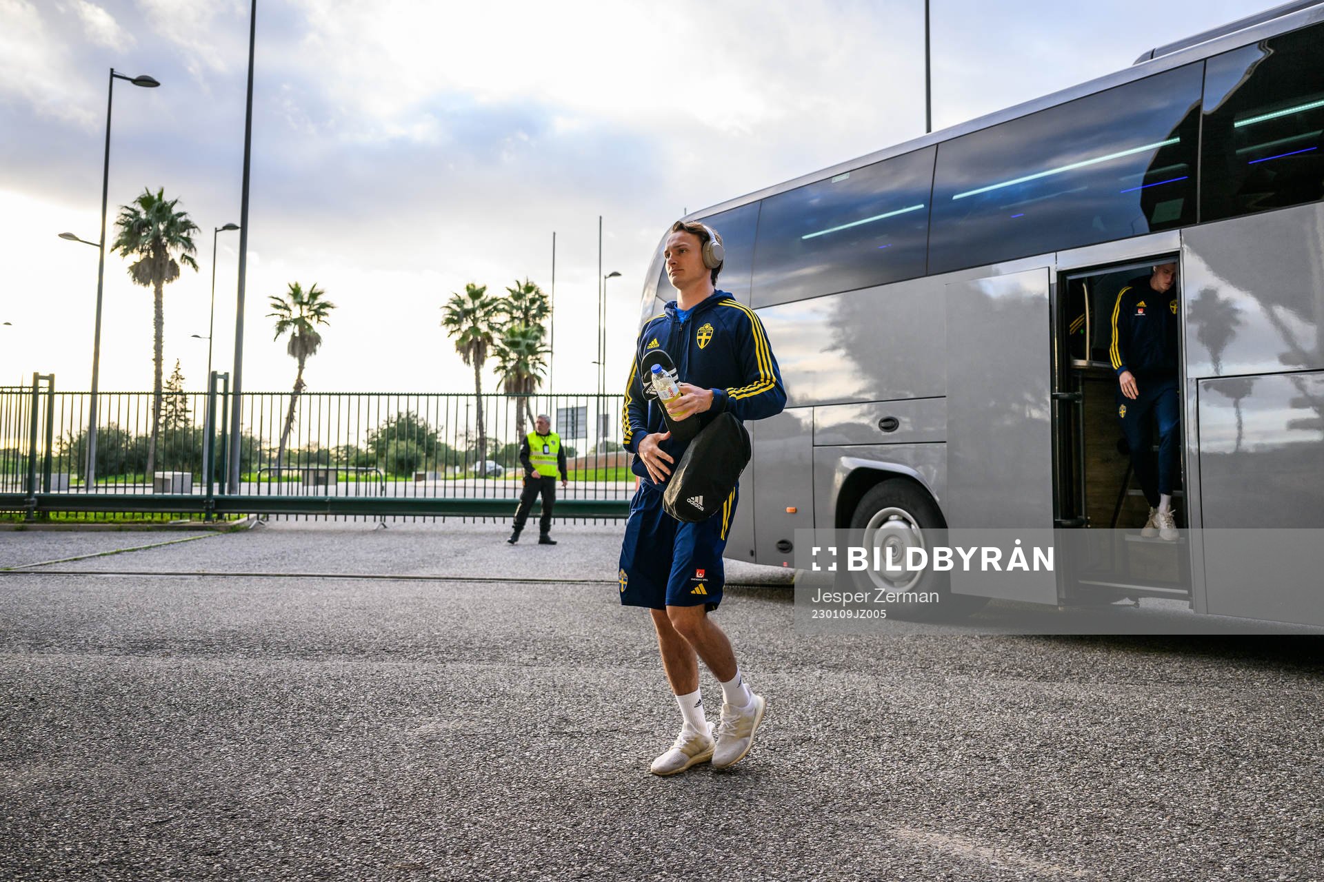 Hjalmar Ekdal of Sweden arrives to the stadium