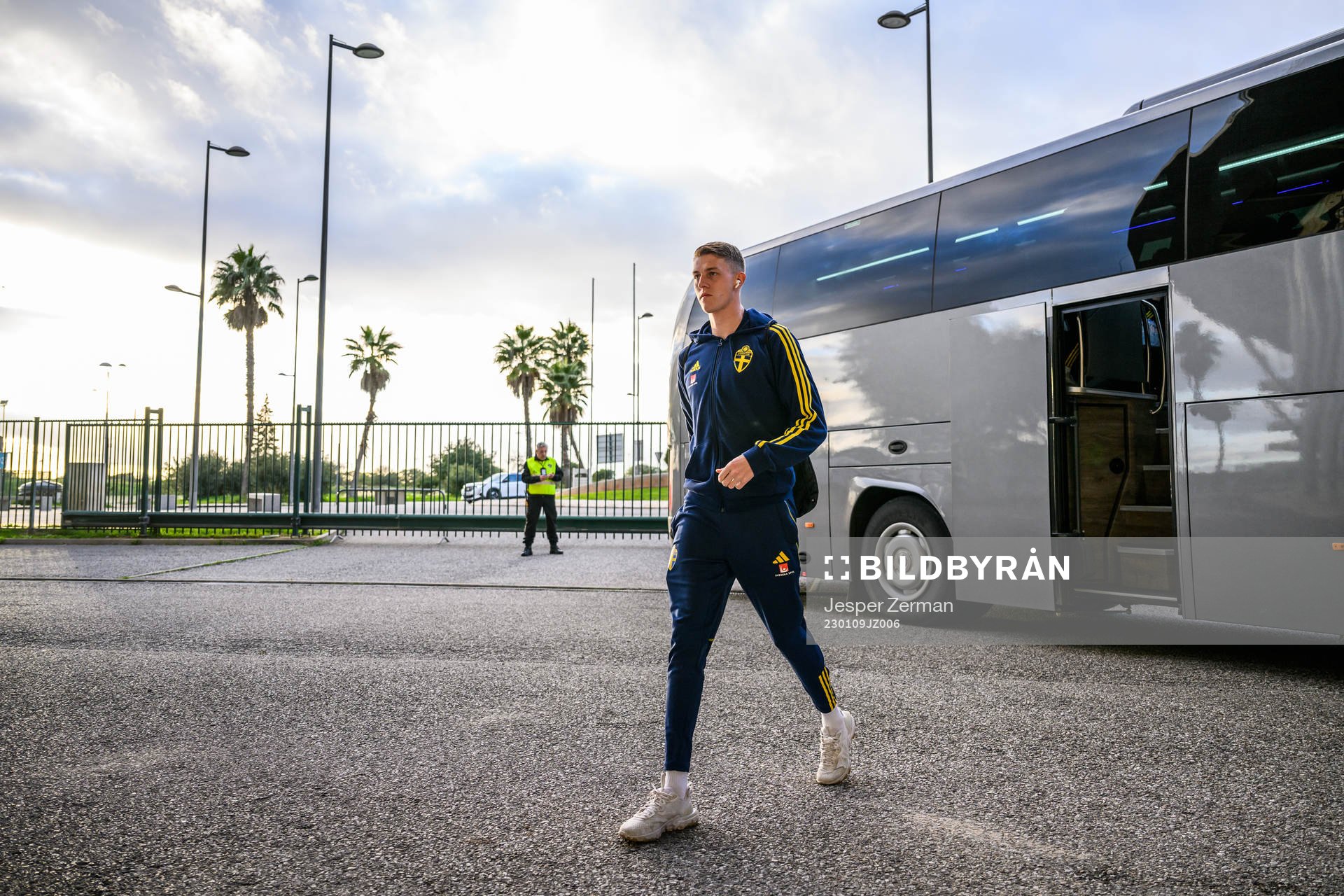 Alexander Bernhardsson of Sweden arrives to the stadium
