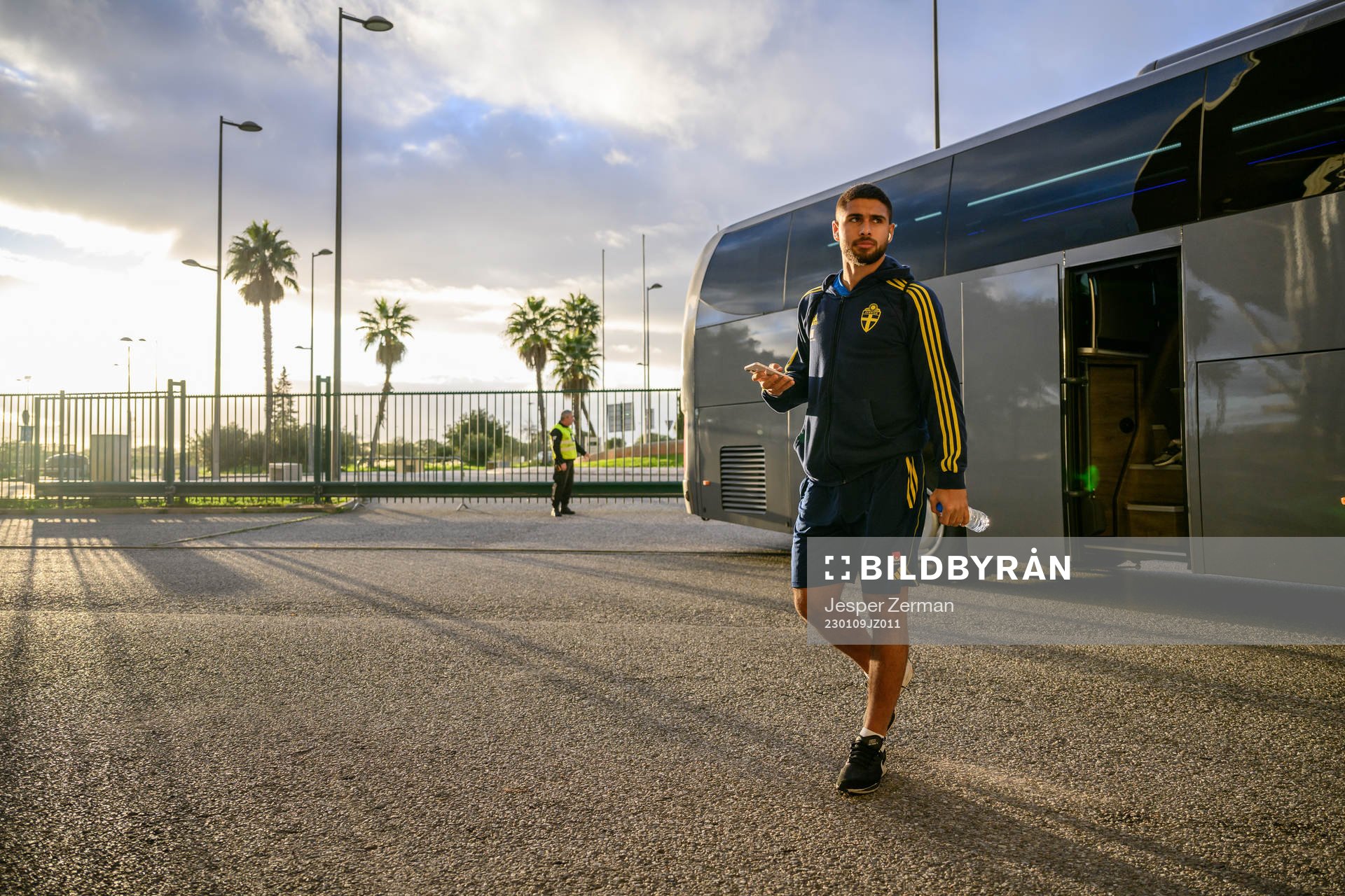 Omar Faraj of Sweden arrives to the stadium