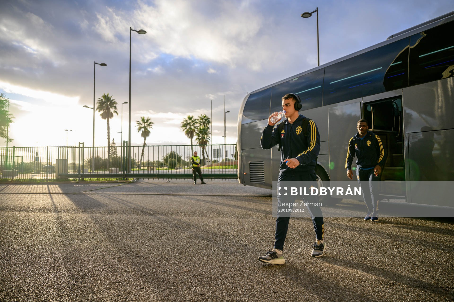 Yasin Ayari of Sweden arrives to the stadium