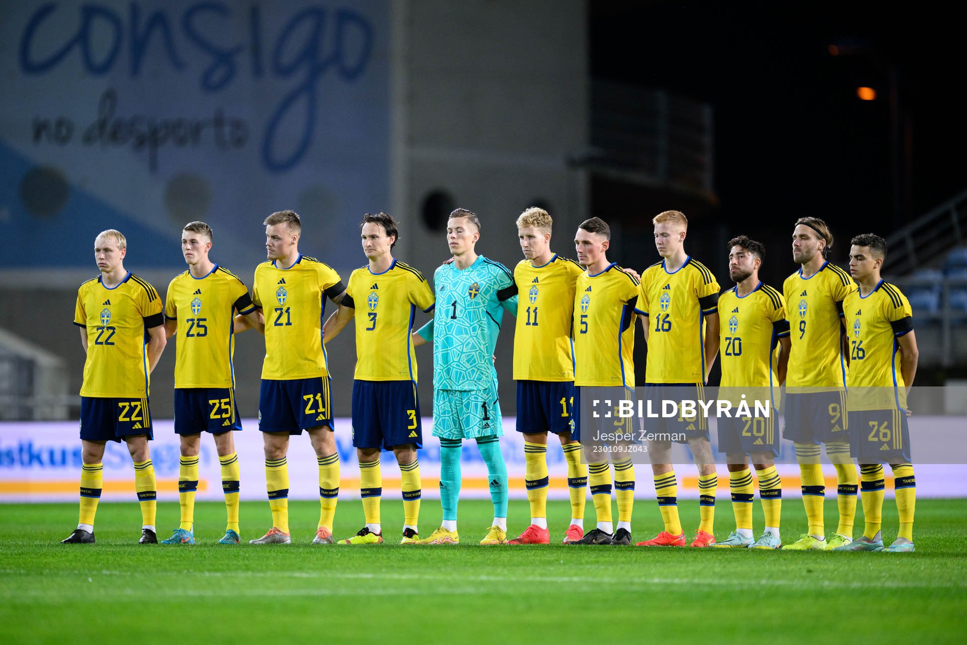 A minute of silence to honor the late footballplayer Pelé is held ahead of the international friendly football match between Sweden and Finland on January 9, 2023 in Faro. 