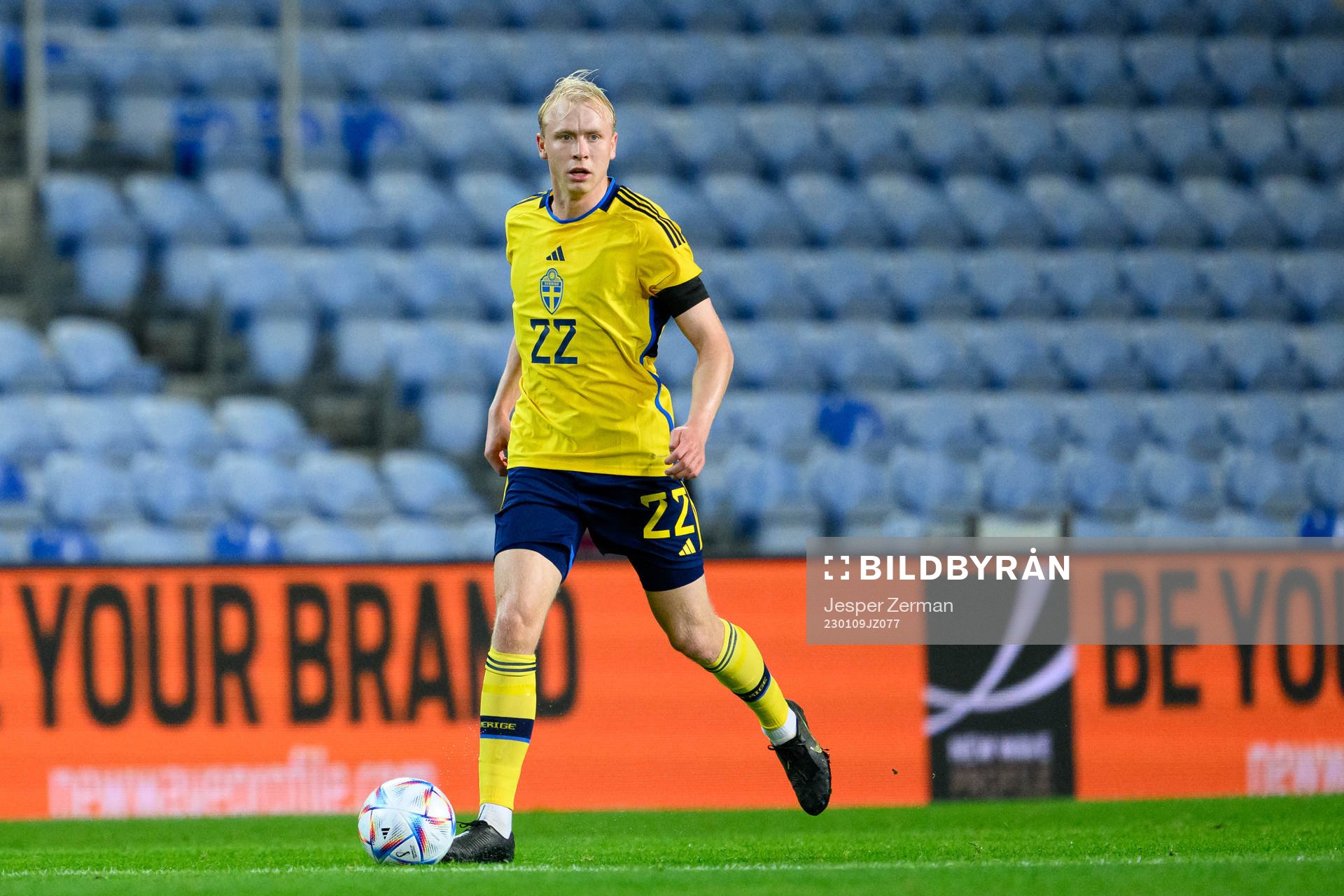 André Boman of Sweden during the international friendly football match between Sweden and Finland on January 9, 2023 in Faro. 