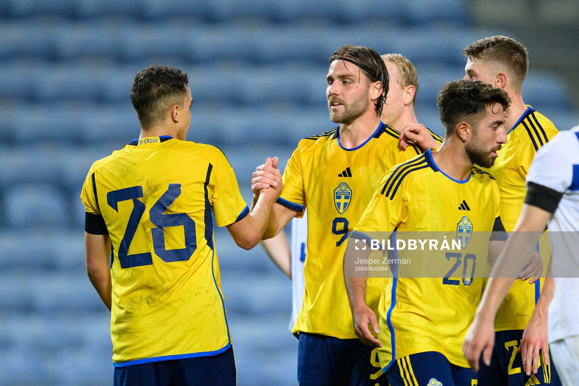 Christoffer Nyman of Sweden celebrates after 1-0 during the international friendly football match between Sweden and Finland on January 9, 2023 in Faro.