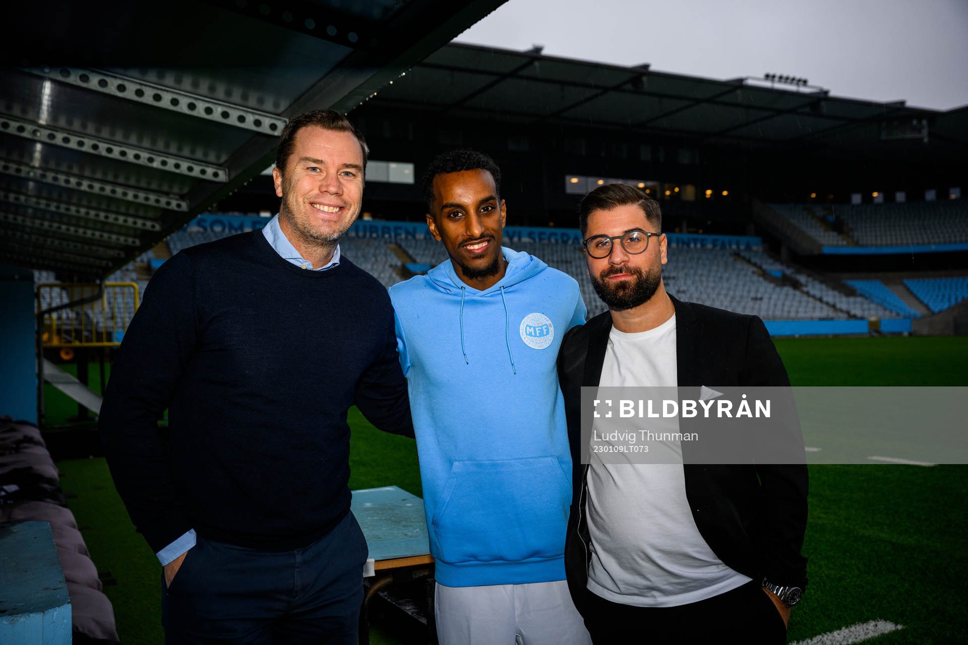 Sportchef Daniel Andersson, Taha Ali och agent Christian