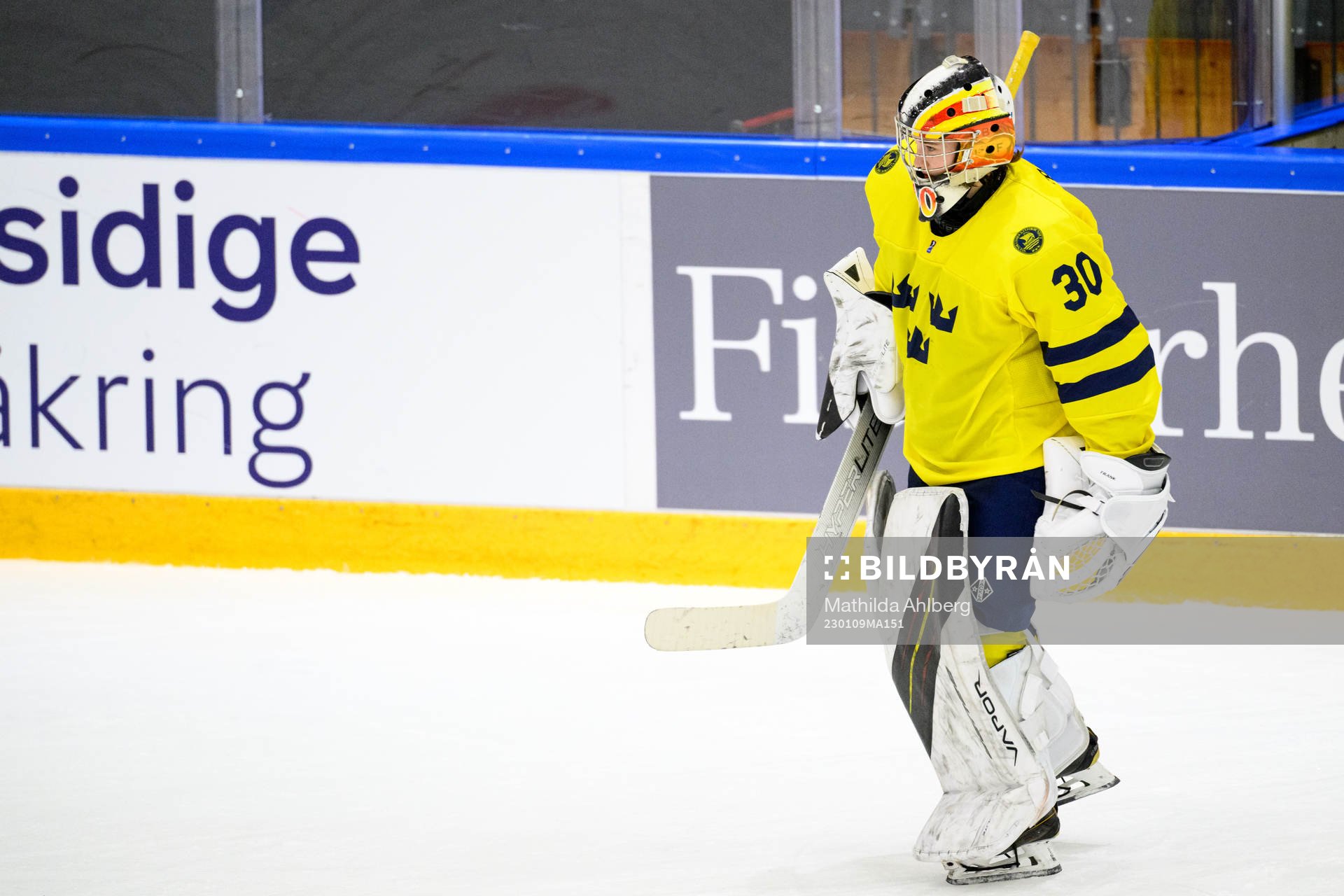goaltender Felicia Frank look dejected