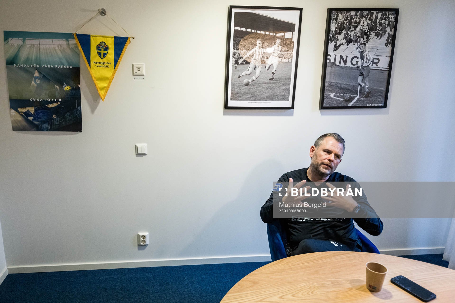 IFK Göteborgs tränare Mikael Stahre under en intervju den 9 januari 2023 i Göteborg. 