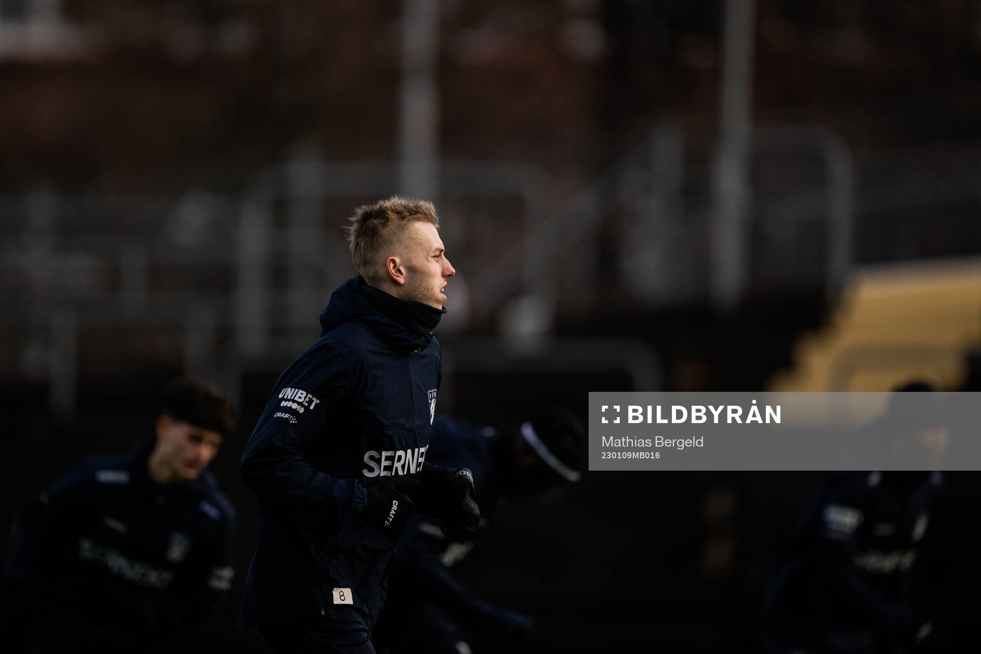 Elias Hagen under en träning med IFK Göteborg den 9 januari 2023 i Göteborg. 