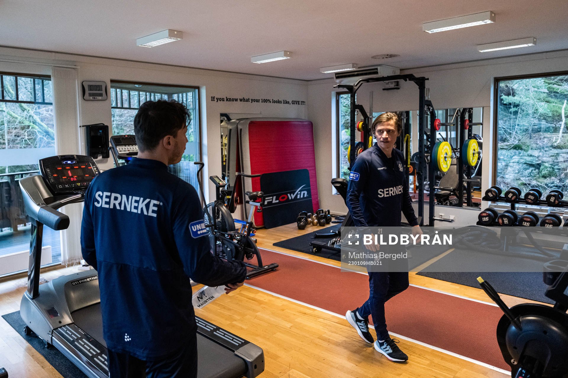 IFK Göteborgs Anders Trondsen och Simon Thern på gymmet
