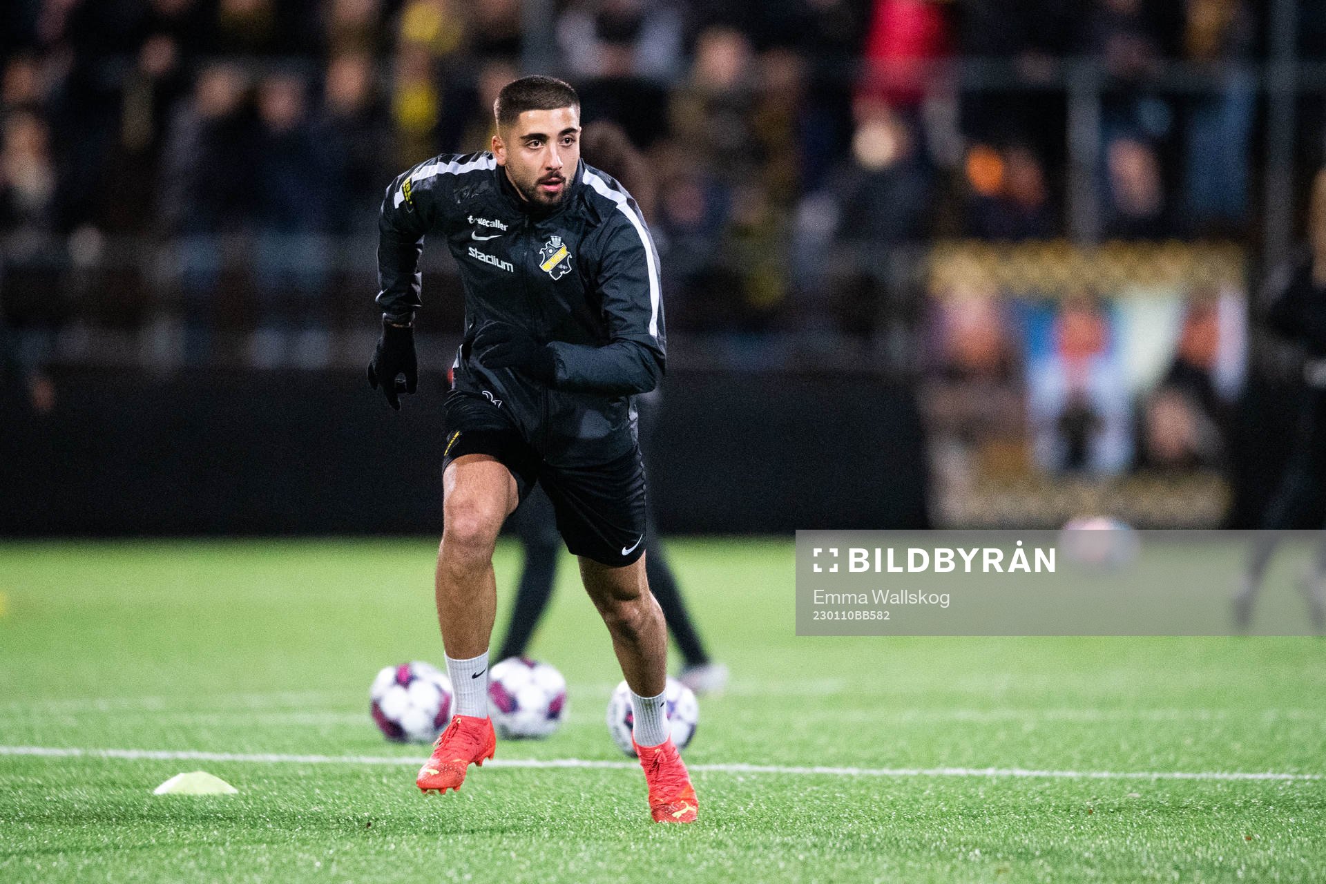 Ahmed Faqa under en träning med AIK den 10 januari 2023 i Stockholm. 